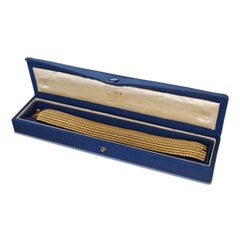 Mauboussin Rose And Yellow Vintage Gold Wide Strap Bracelet 1957