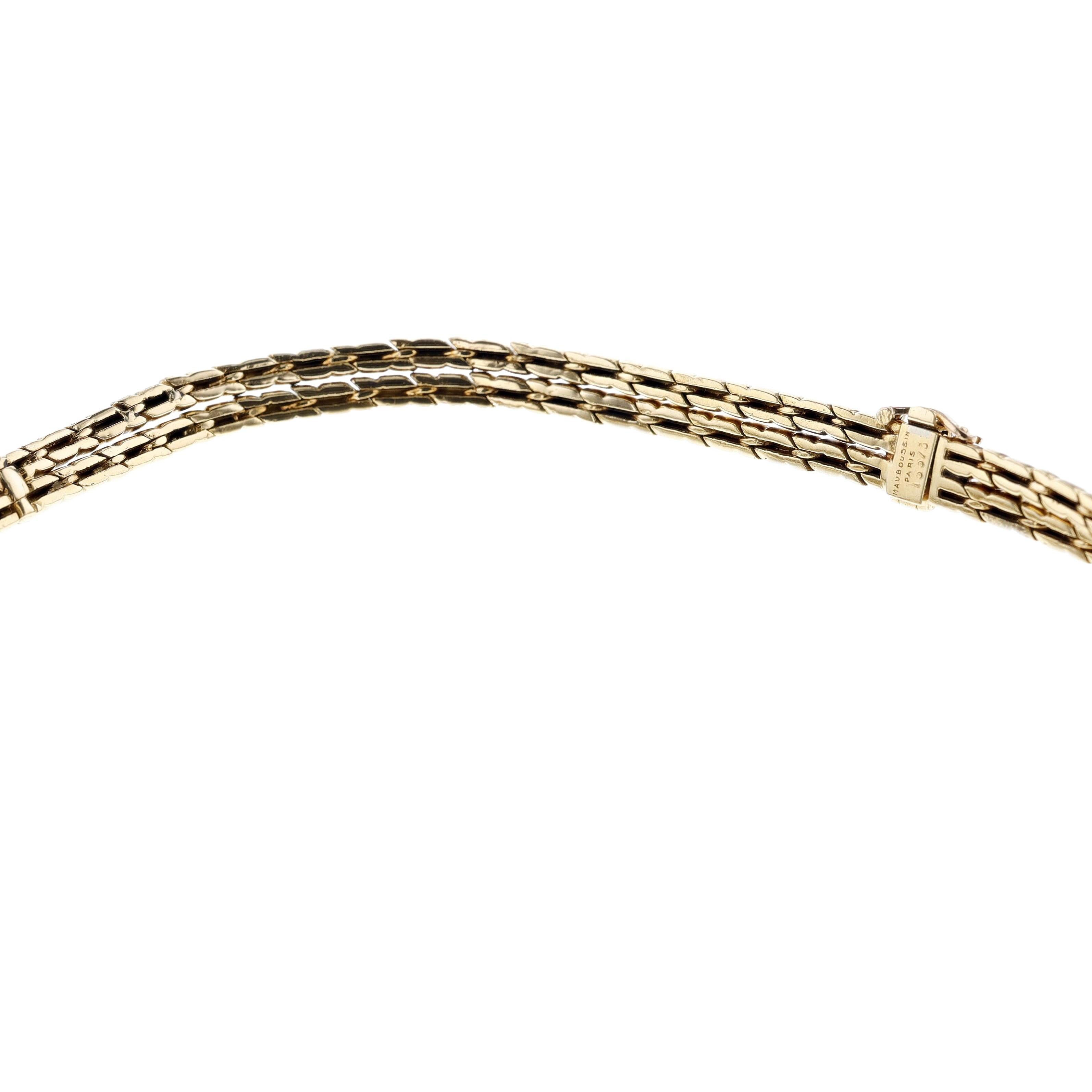 da uomo o donna Collana Mauboussin con rubini, smeraldi, zaffiri e diamanti, 18 ct. in vendita