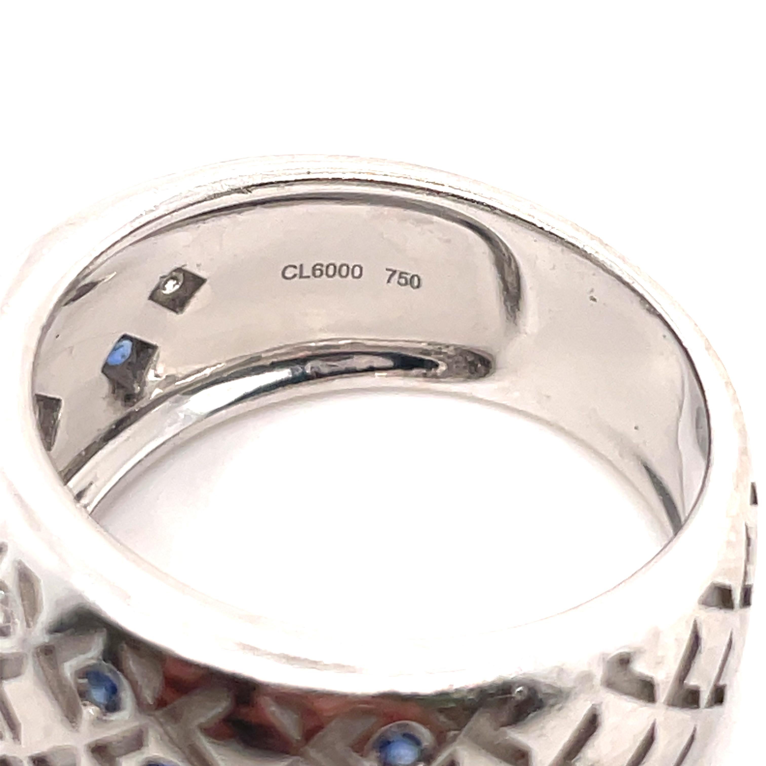 MAUBOUSSIN - Salomé Ring, Natural Diamond and Sapphire ring, 18k White Gold For Sale 5