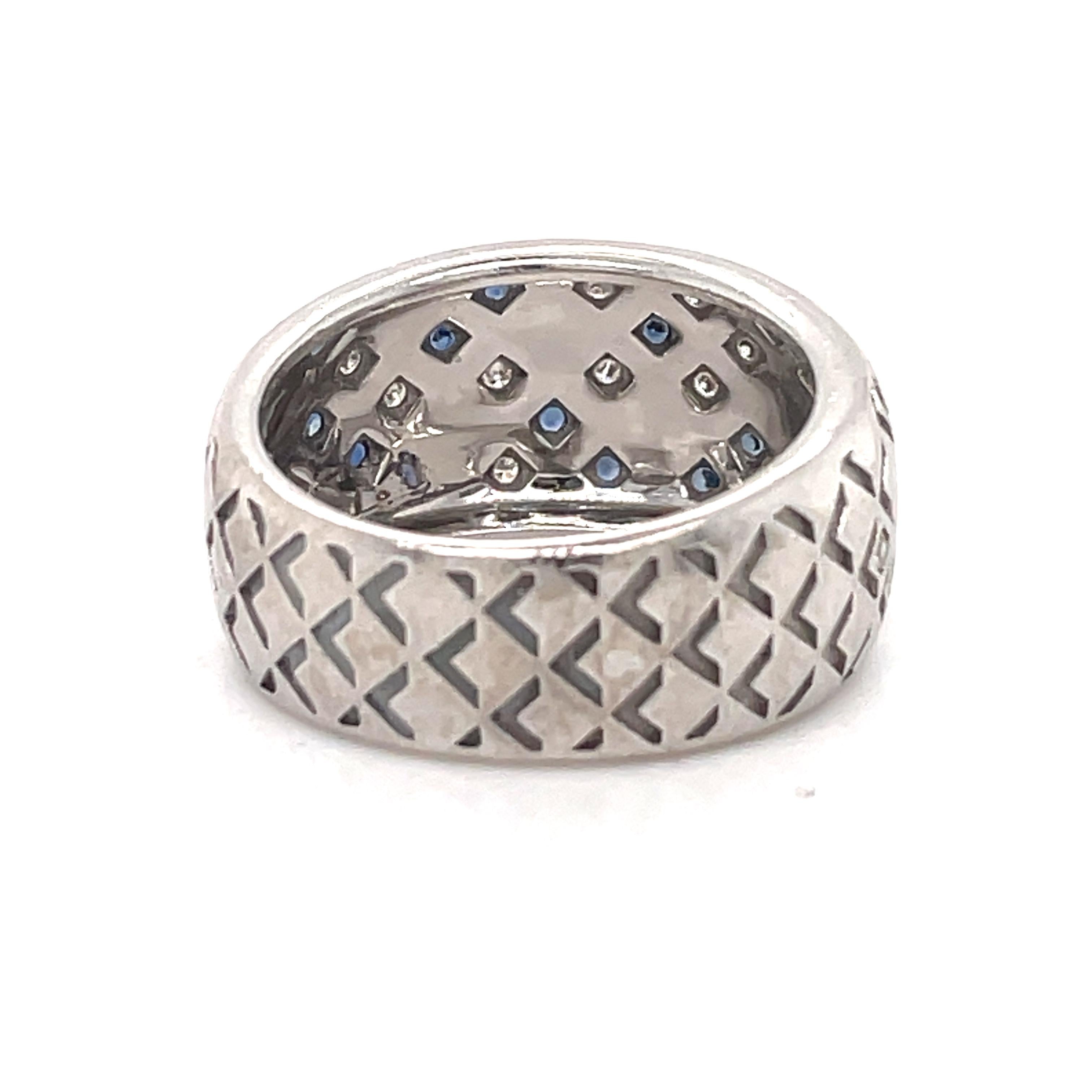 Women's or Men's MAUBOUSSIN - Salomé Ring, Natural Diamond and Sapphire ring, 18k White Gold For Sale