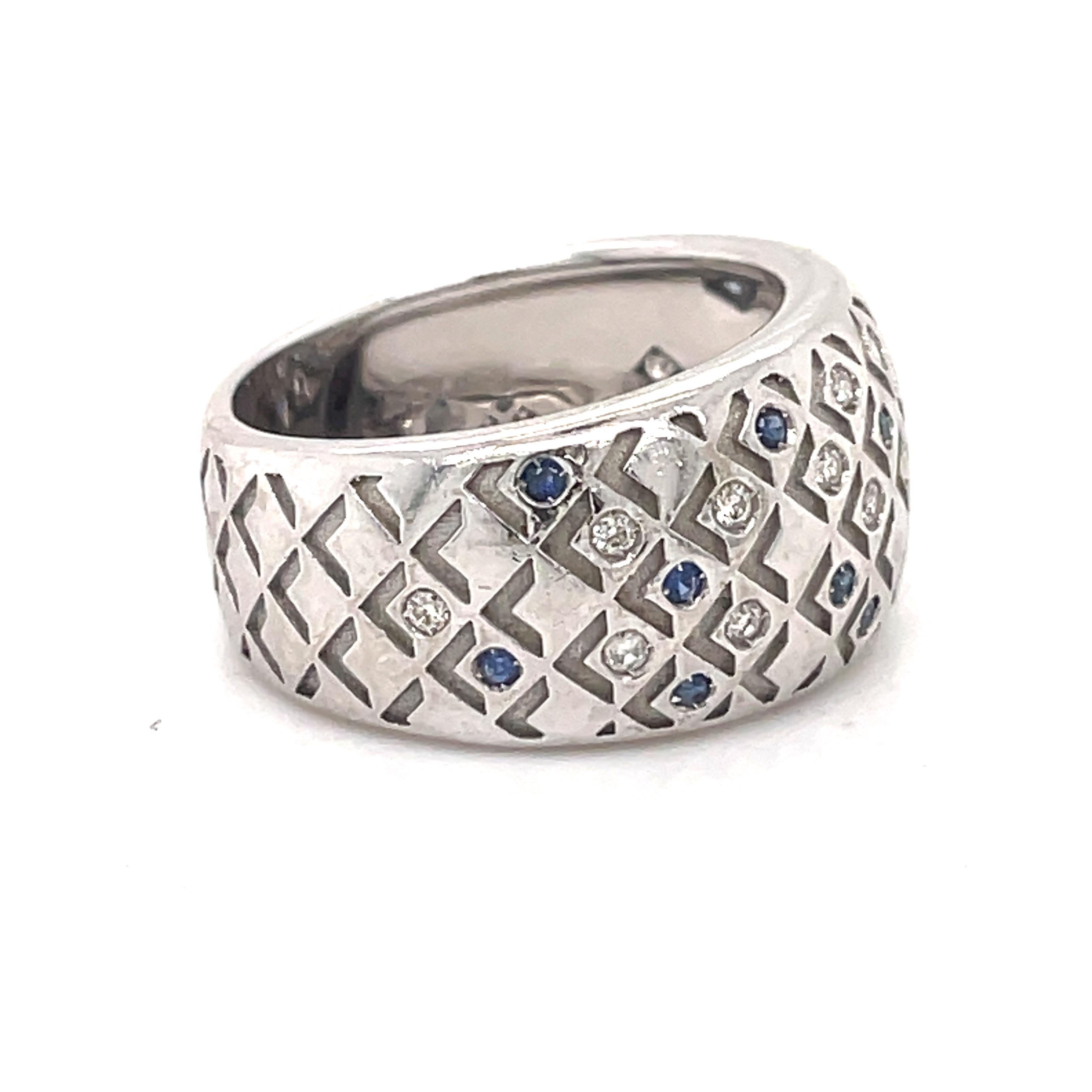 MAUBOUSSIN - Salomé Ring, Natural Diamond and Sapphire ring, 18k White Gold For Sale 1