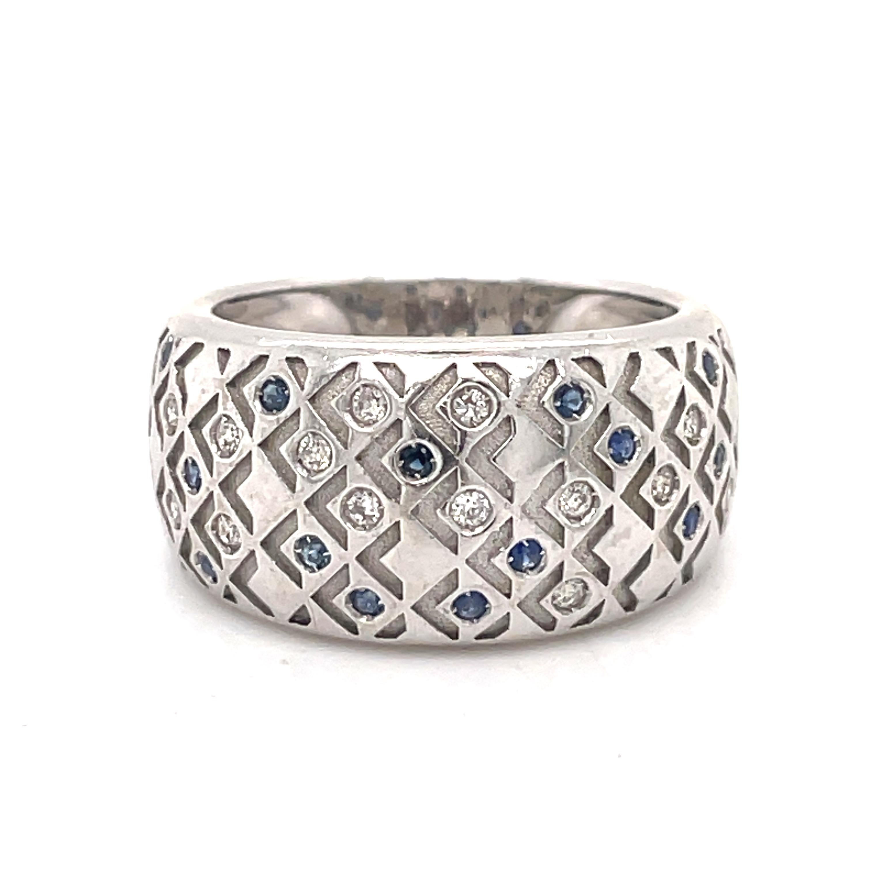 MAUBOUSSIN - Salomé Ring, Natural Diamond and Sapphire ring, 18k White Gold For Sale 3