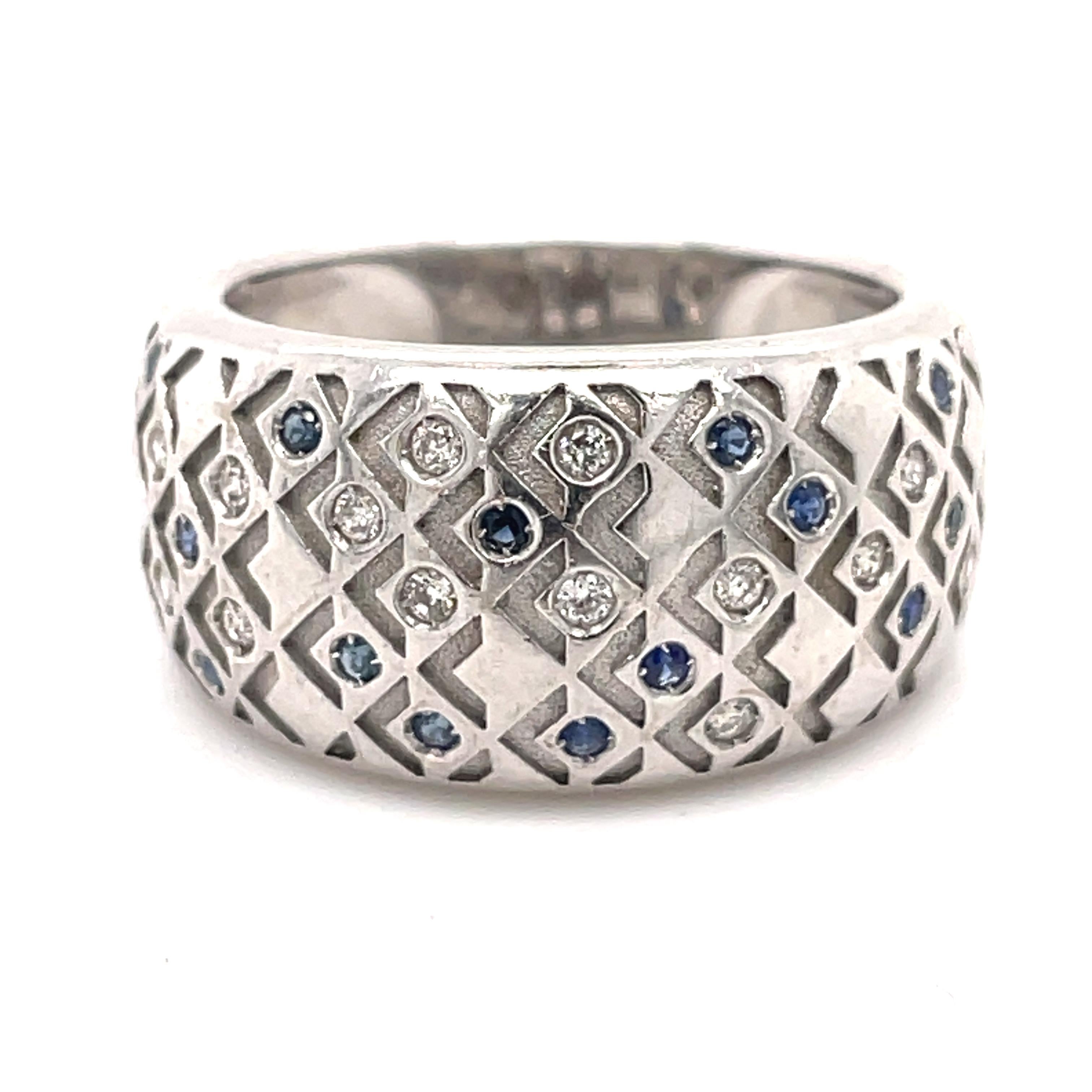 MAUBOUSSIN - Salomé Ring, Natural Diamond and Sapphire ring, 18k White Gold For Sale 4