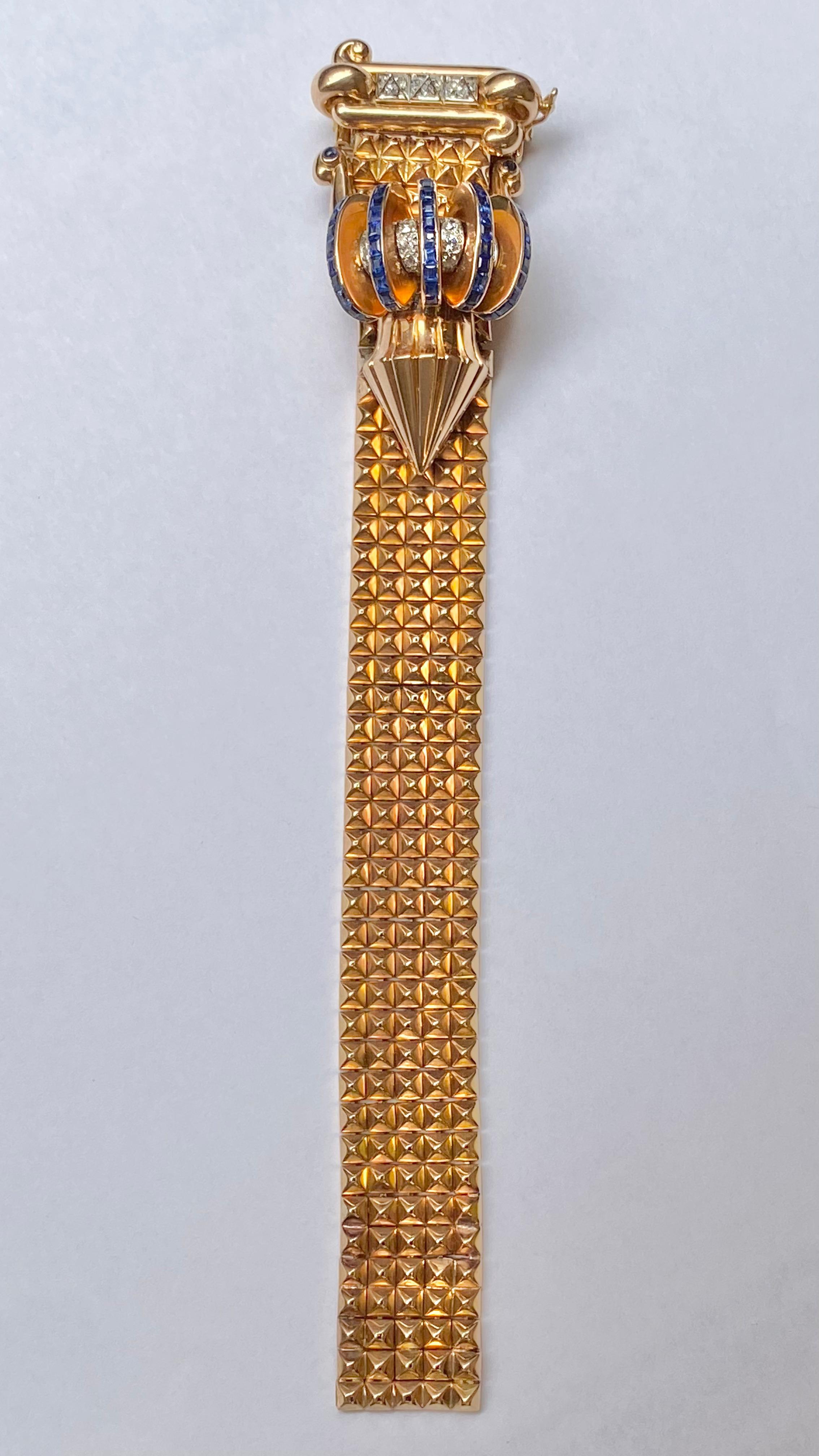 Mauboussin Sapphire and Diamond Belt Bracelet, French Design en vente 3