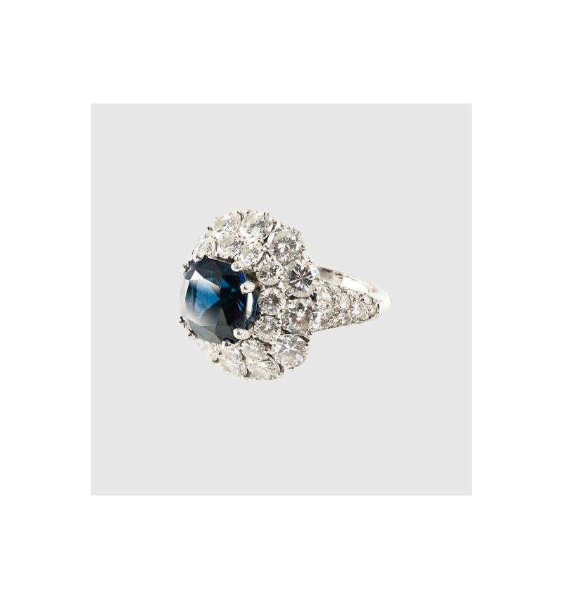 Marquise ring, important cushion-cut sapphire from Siam, 54 diamonds, platinum, signed, certificate, circa 1970

Note to Customers in Europe: contact us for VAT details.

ABOUT SECOND PETALE GALLERY
Paris-based online gallery SECOND PETALE