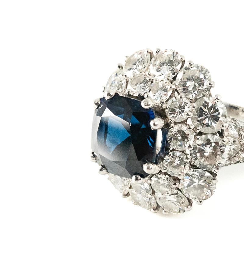 Modern Mauboussin Sapphire and Diamonds Vintage Ring For Sale