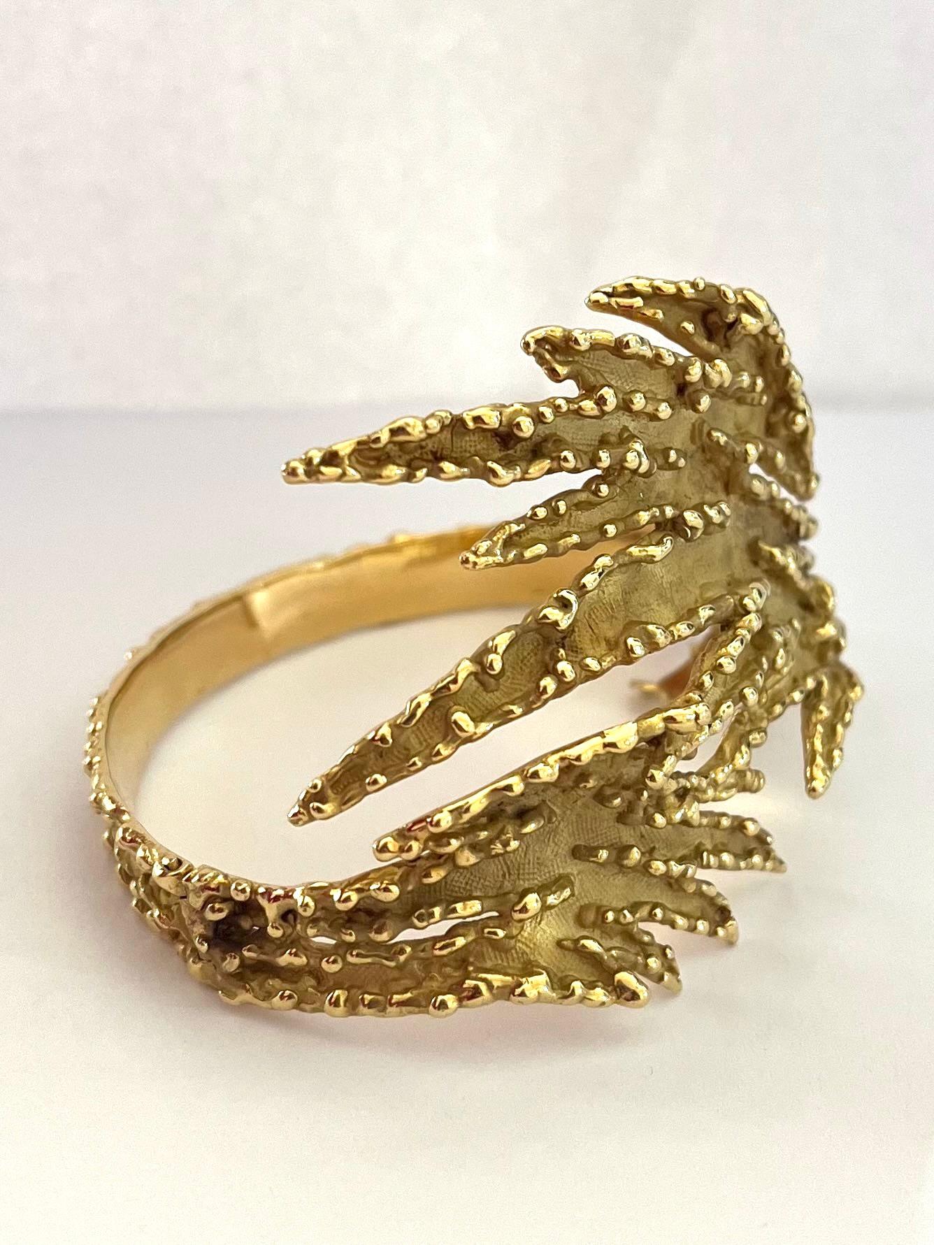 Modernist Mauboussin Sculptural 18K Gold Bracelet  For Sale