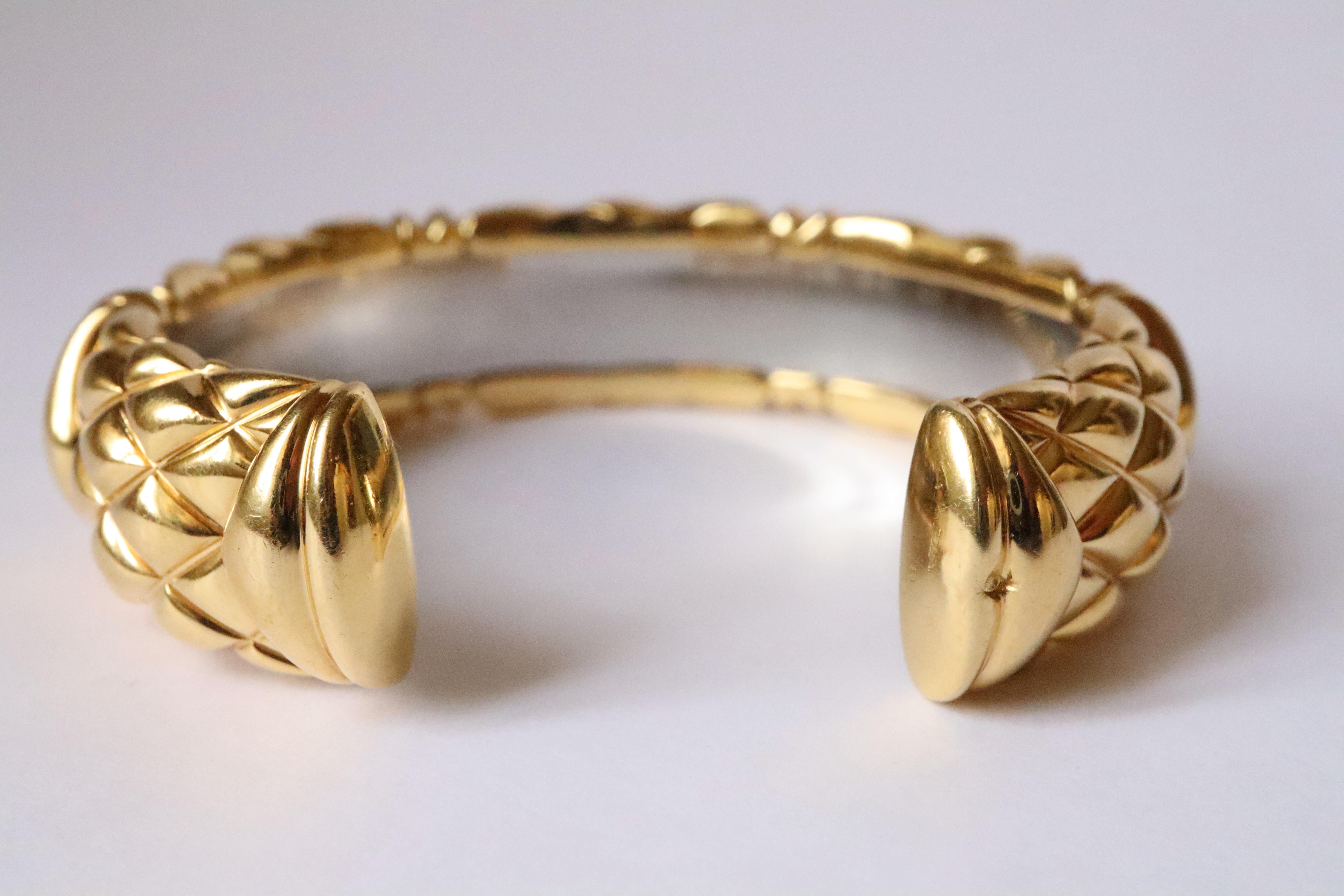 Mauboussin Semi-Rigid Bracelet in 18 Kt Yellow Gold and Diamonds For Sale 4