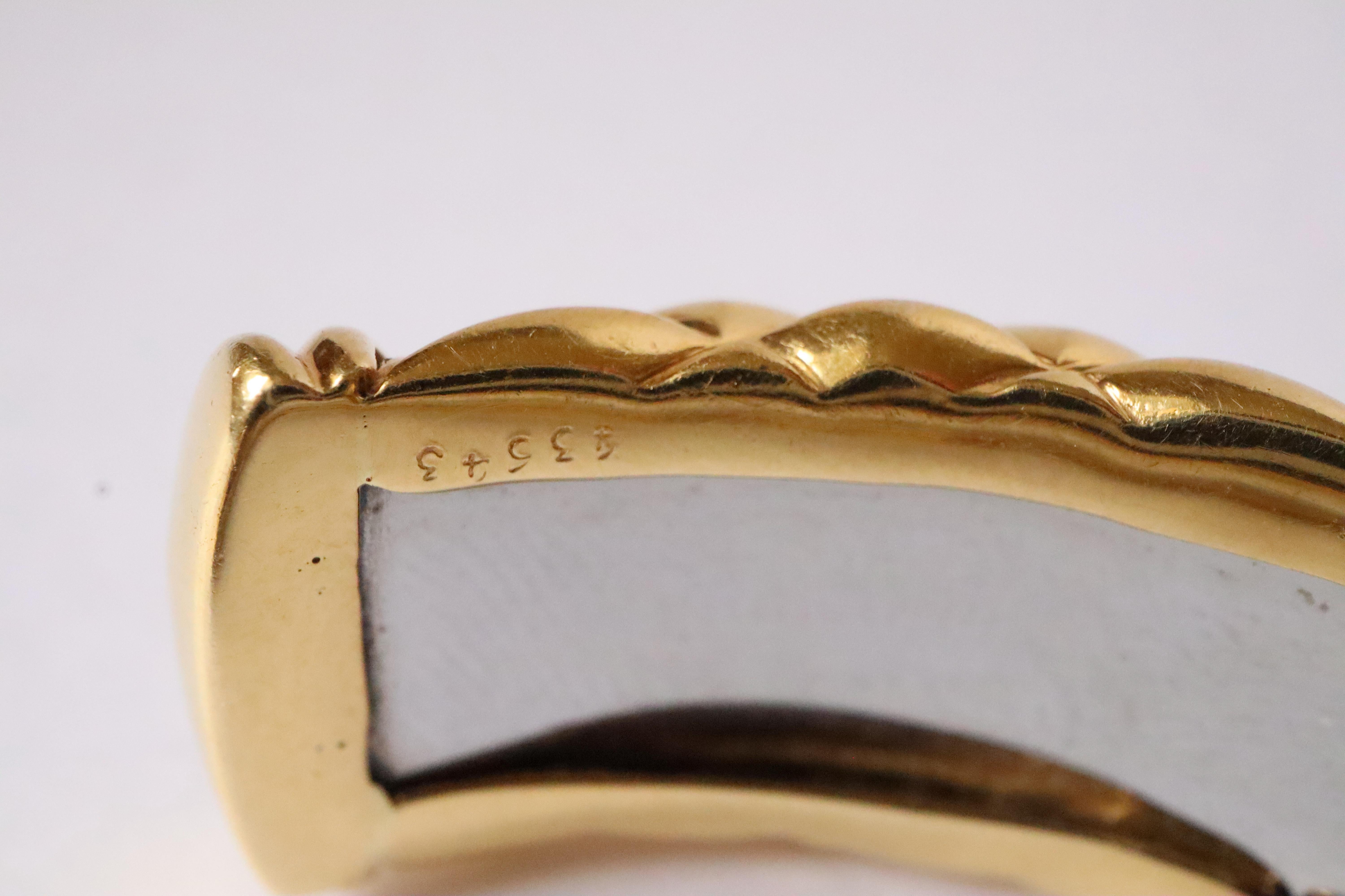 Women's or Men's Mauboussin Semi-Rigid Bracelet in 18 Kt Yellow Gold and Diamonds For Sale