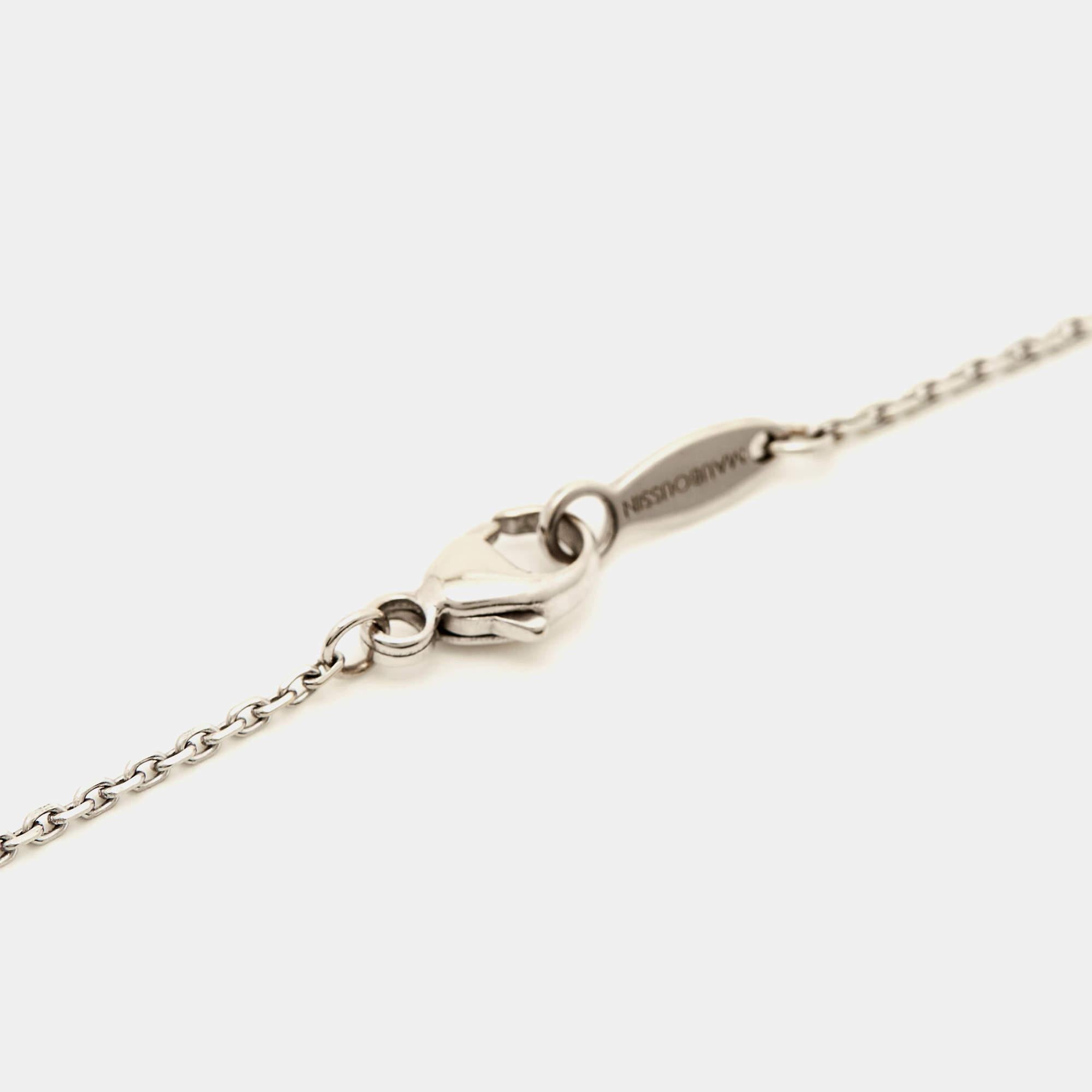 Mauboussin Valentin For You Star Diamond 18k White Gold Necklace In Good Condition For Sale In Dubai, Al Qouz 2