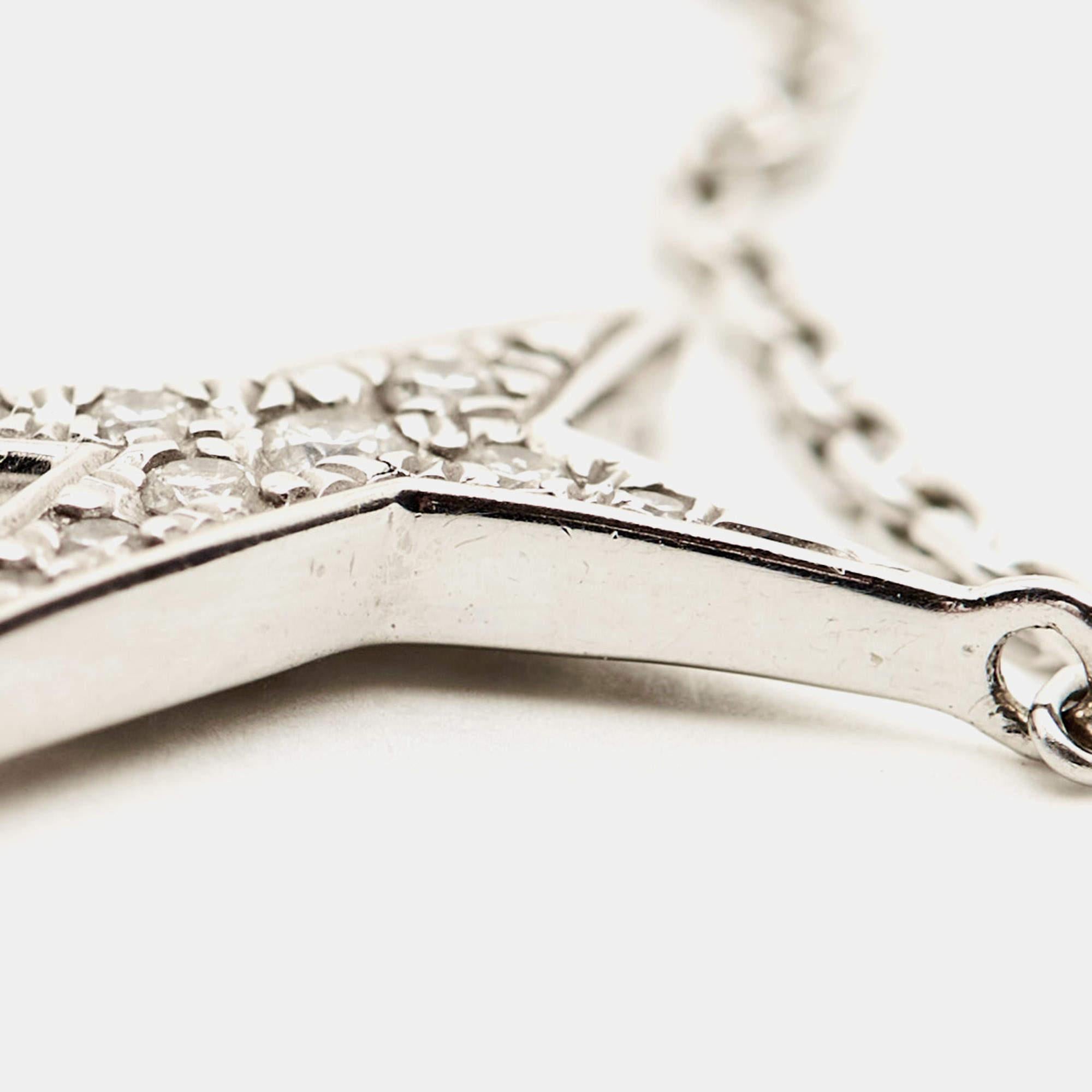 Mauboussin Valentin For You Star Diamond 18k White Gold Necklace For Sale 3