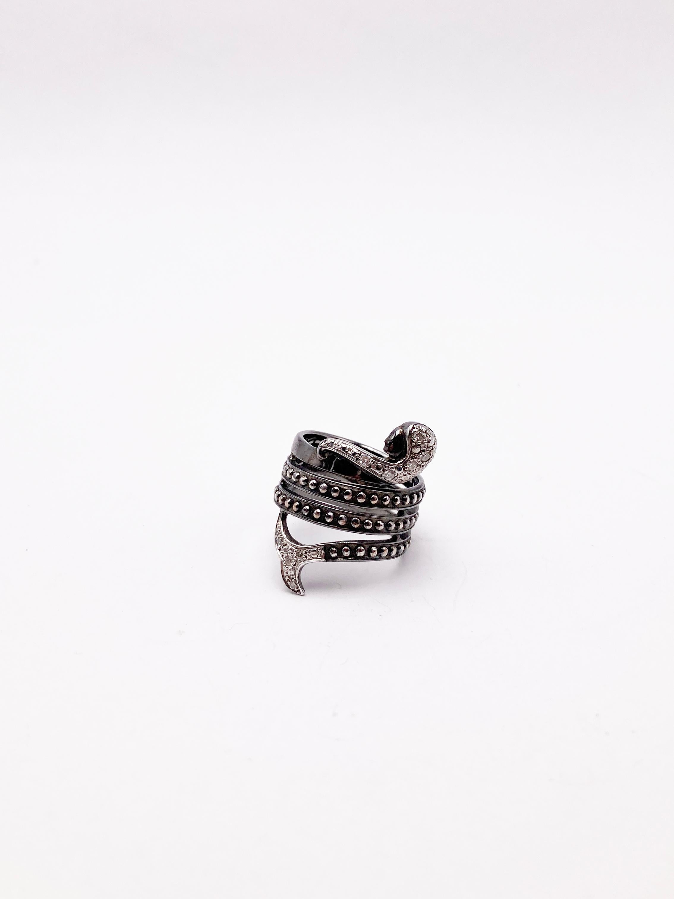 Romantic  Mauboussin White Diamonds Mermaid Ring  For Sale