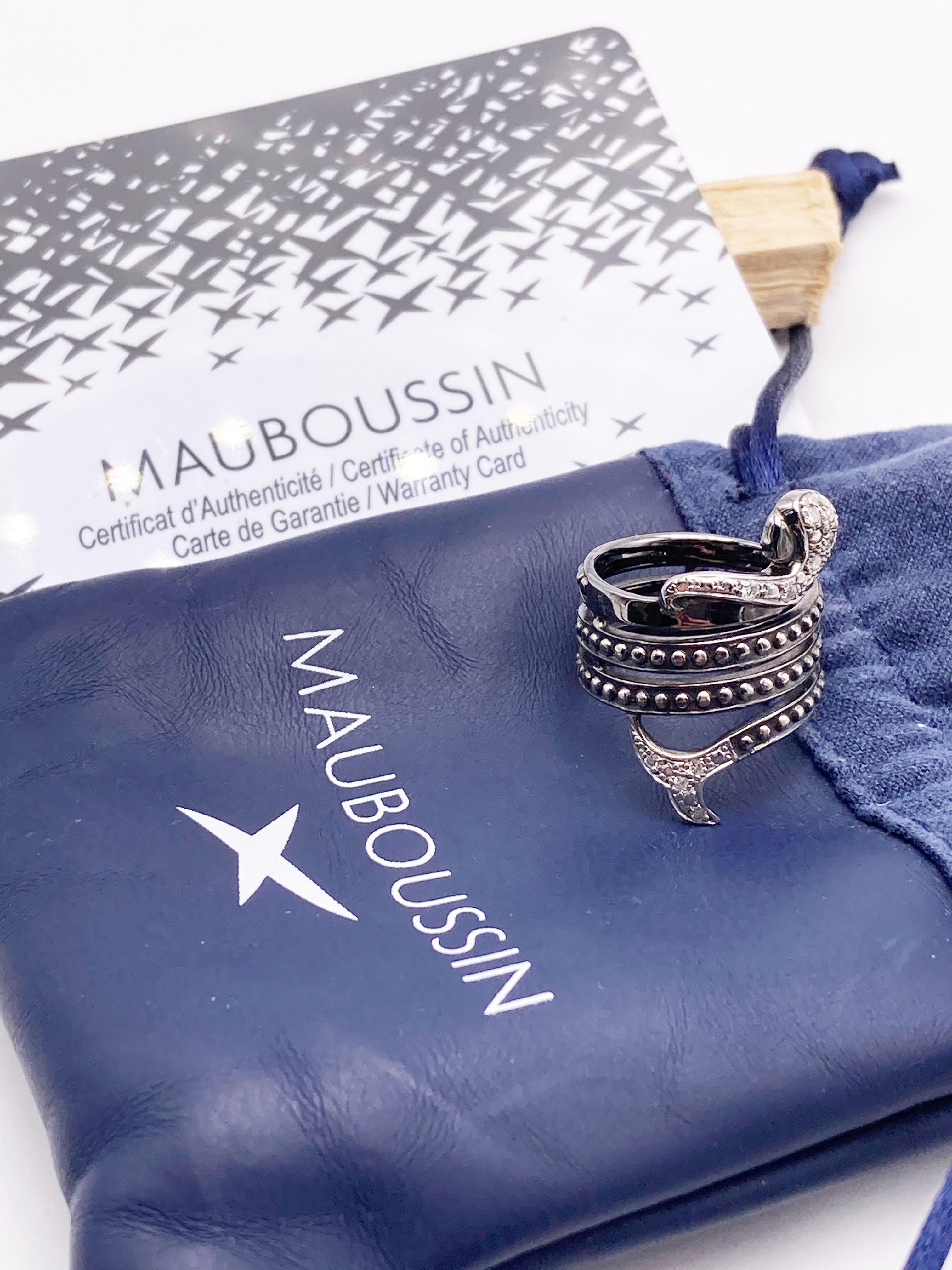  Mauboussin White Diamonds Mermaid Ring  For Sale 2