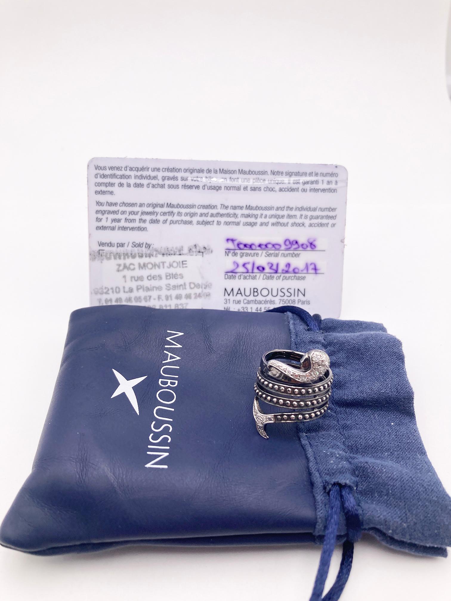 Mauboussin Bague sirène en diamants blancs en vente 5