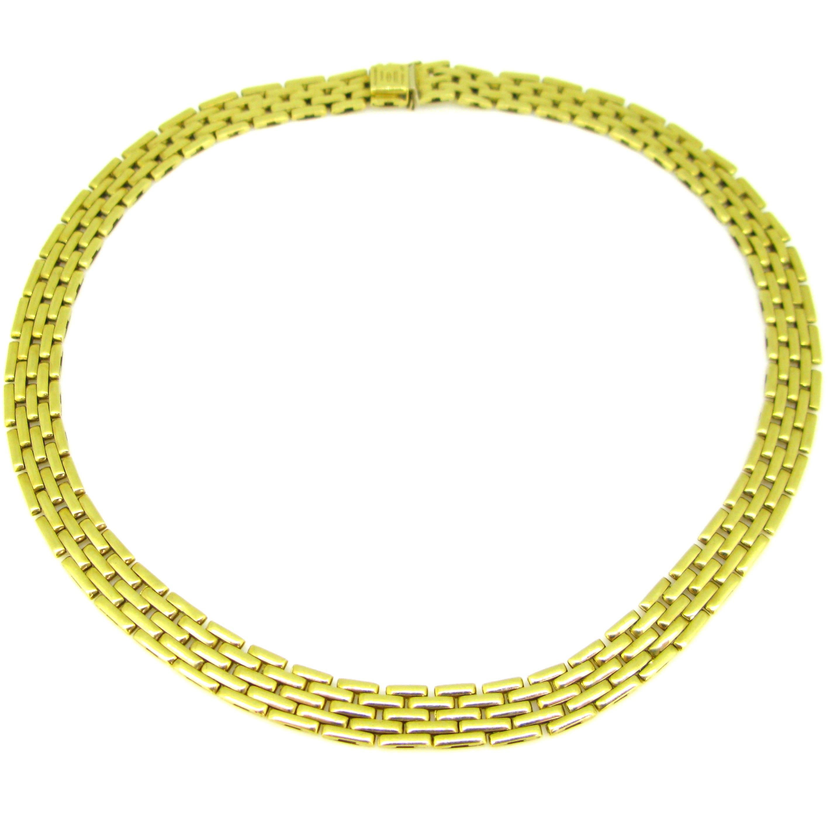 Women's or Men's Mauboussin Yellow Gold Five-Row Link Necklace
