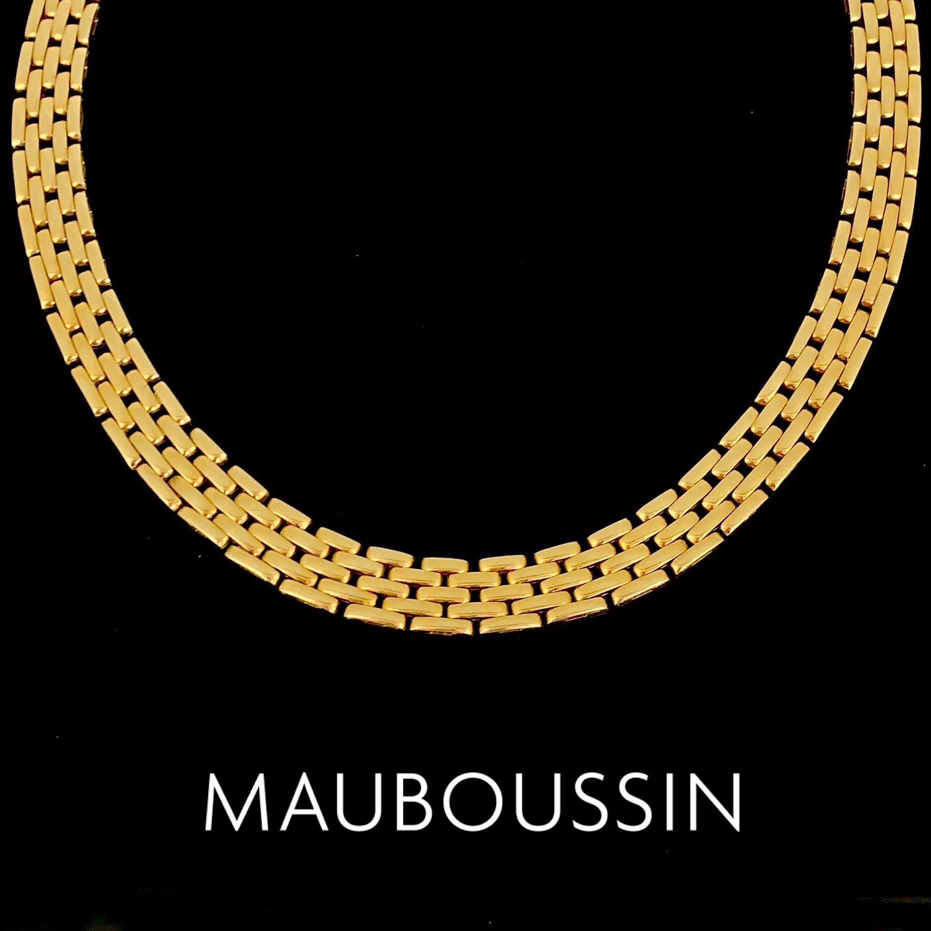 Mauboussin Yellow Gold Five-Row Link Necklace 3