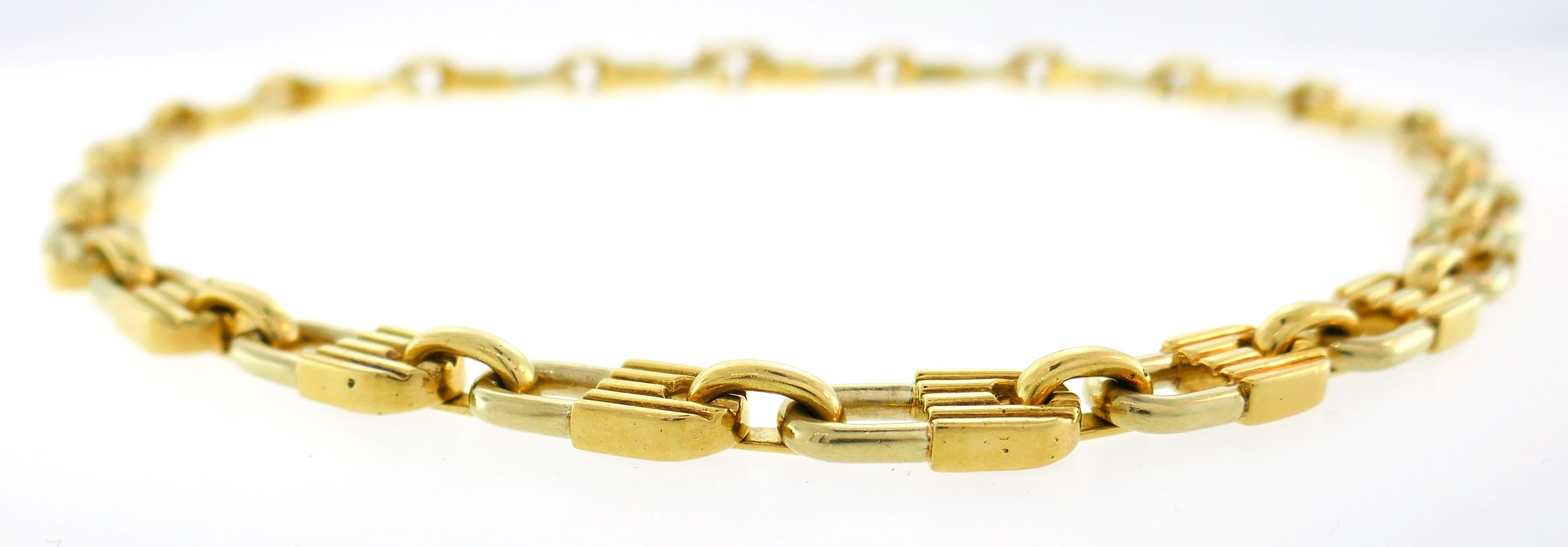 Mauboussin Yellow Gold Link Chain Necklace, 1970s French 1