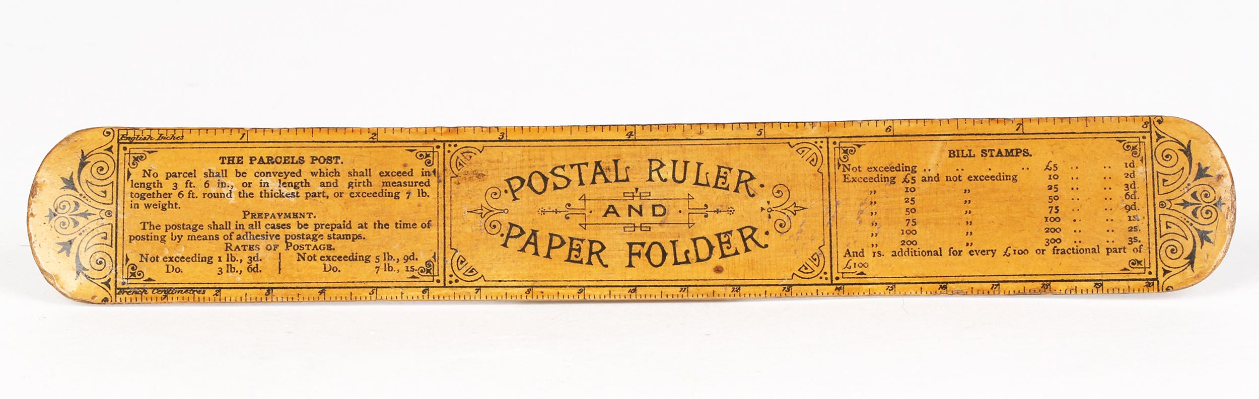 Mauchline Wooden Postal Ruler and Paper Folder with Beach & Cliffs, Cromer For Sale 5