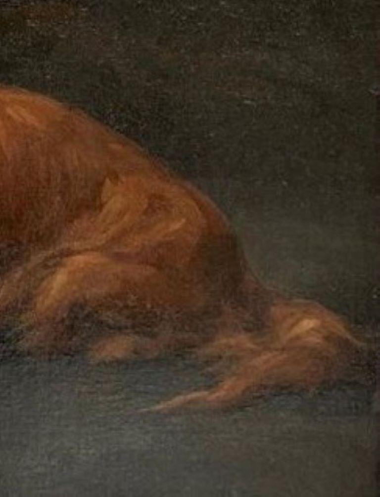 A portrait of the long haired dachshund ‘Charley’ by Maud Earl 1