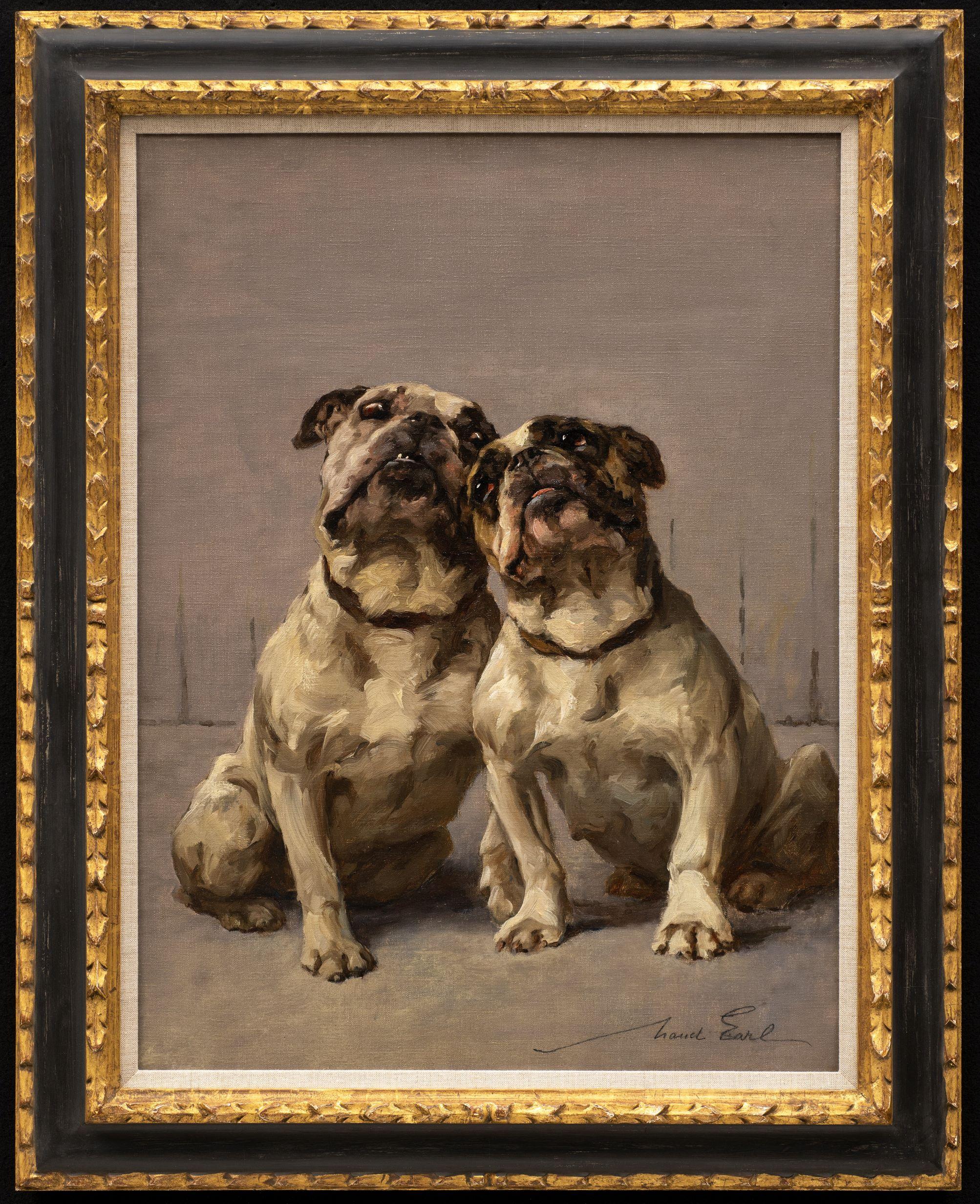 Portrait de chien "Two Bulldogs-Best of Friends" Maud Earl (anglaise, 1863-1943)