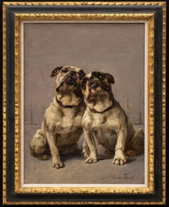 Hundeporträt "Zwei Bulldoggen - Beste Freunde" Maud Earl (Englisch, 1863-1943)