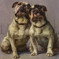 Dog Portrait "Two Bulldogs-Best of Friends" Maud Earl (English, 1863-1943)