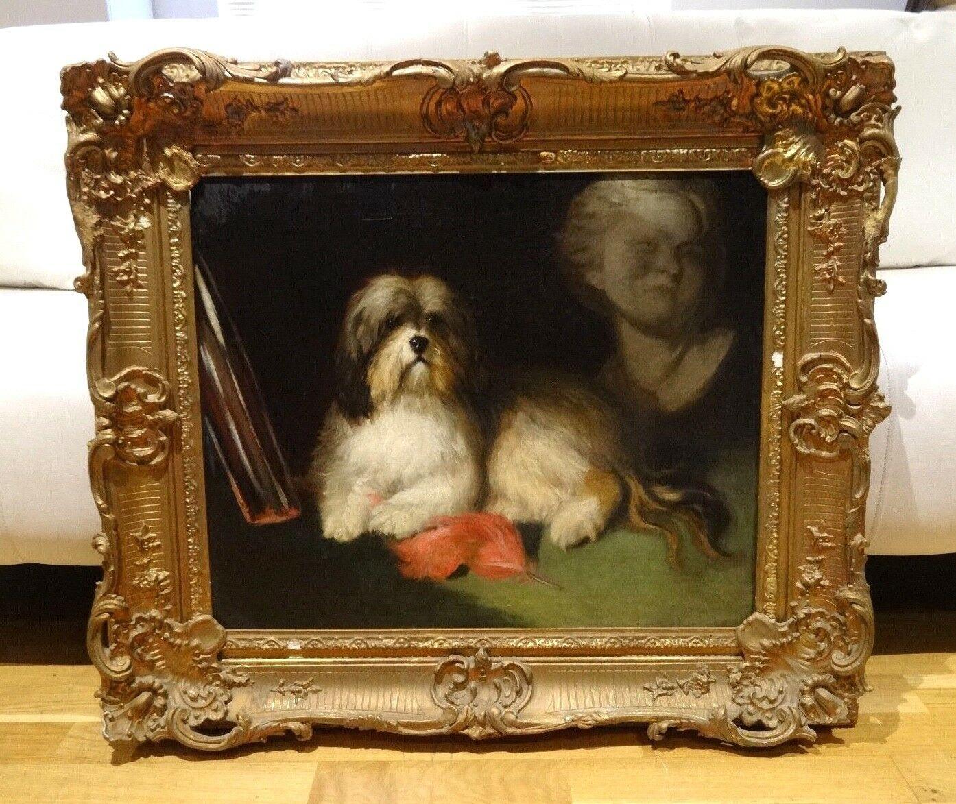 Portrait Of A Tibetan Terrier, 19th Century - Painting by Maud Earl