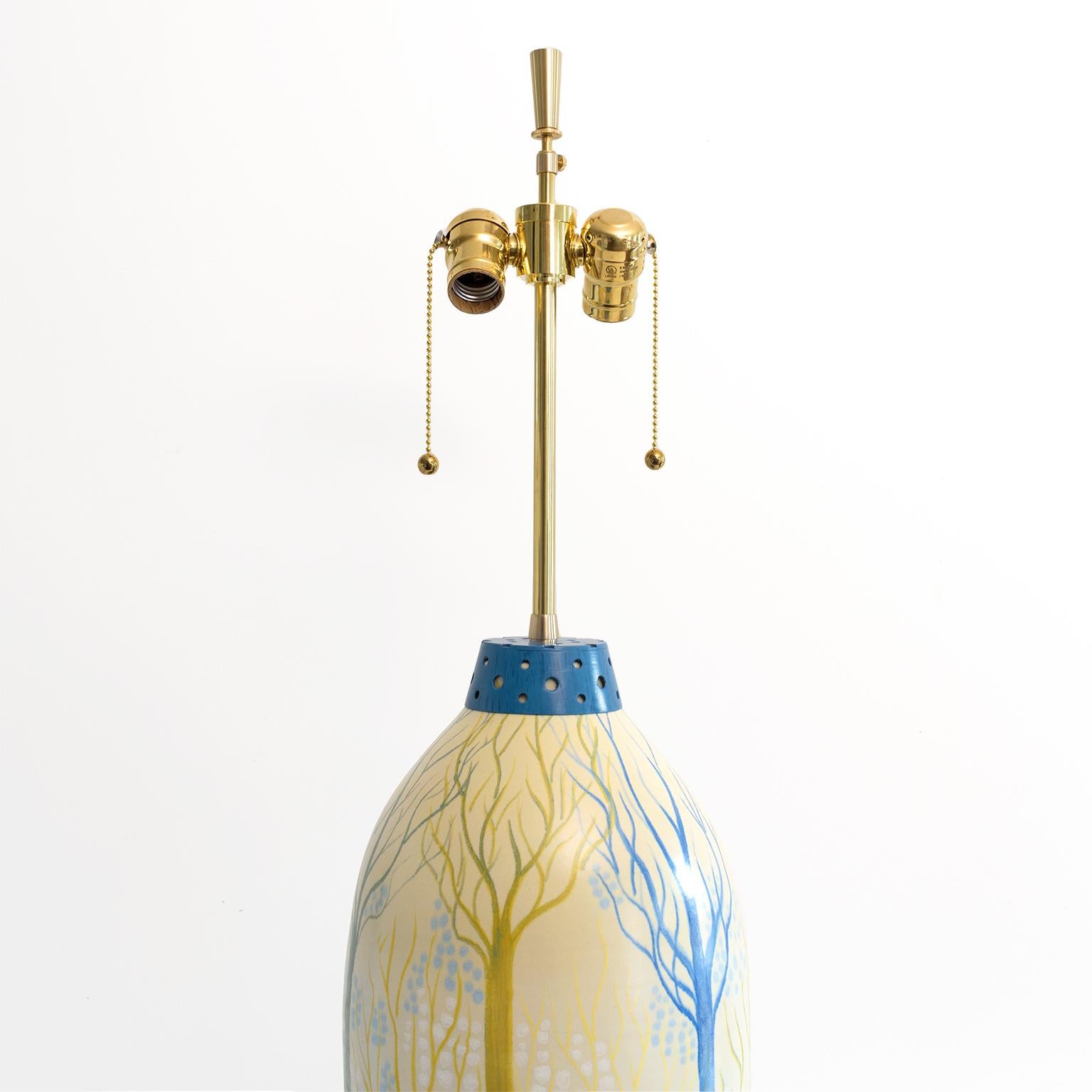 20ième siècle Lampe en grès « Printemps » de Maud Fredin Fredholm pour Bo Fajans, Suède, années 1940 en vente