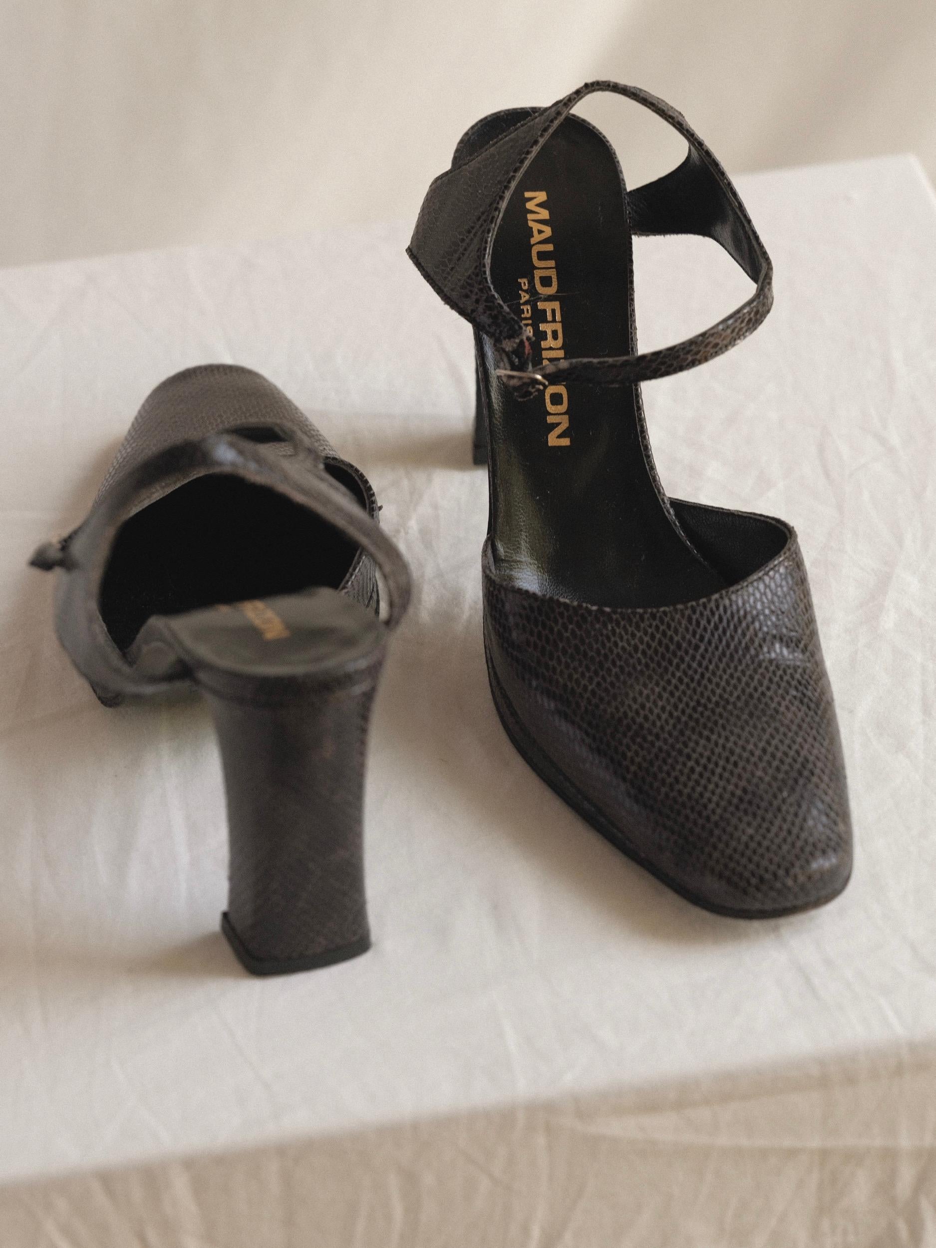 Maud Frizon 1990's Heels Embossed Leather Size 9  For Sale 7