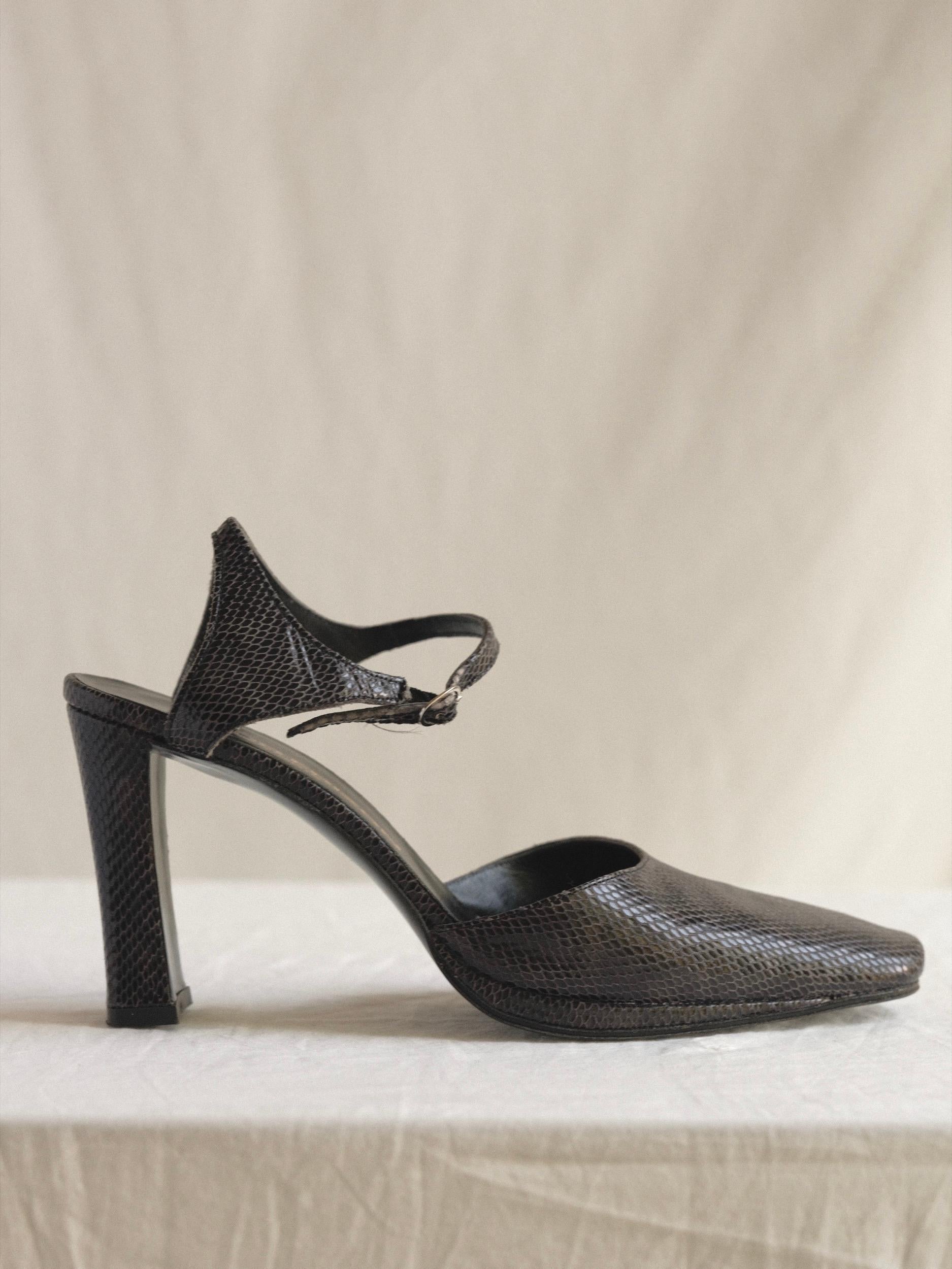 Maud Frizon 1990's Heels Embossed Leather Size 9  For Sale 10