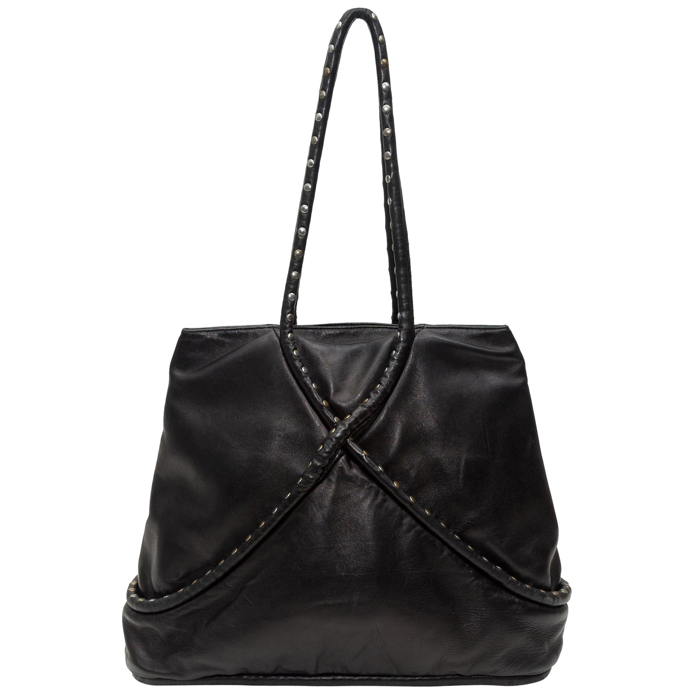 Maud Frizon Black Leather Handbag