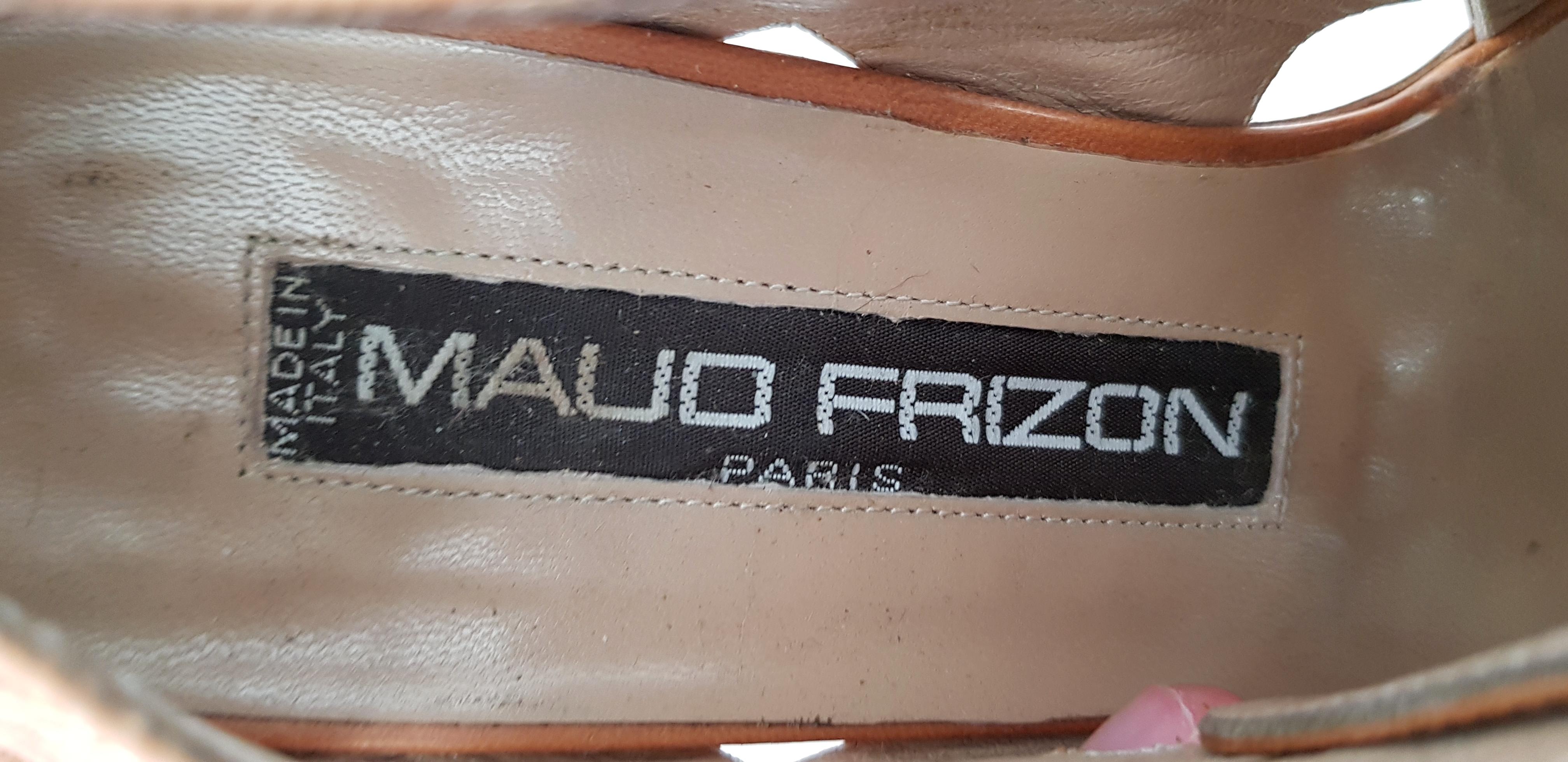Maud Frizon Caramel Leather Hollowed Design Shoes. Size 10 For Sale 5