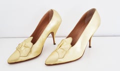 Maud Frizon Gold Leather Heels - Size 39 1/2 (EU)