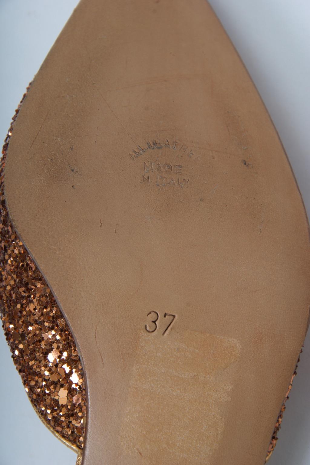 Maud Frizon Sparkle Evening Mules In New Condition In Alford, MA