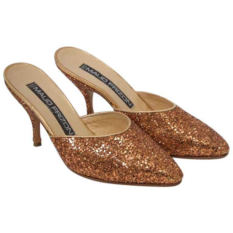 Maud Frizon Sparkle Evening Mules at 1stDibs