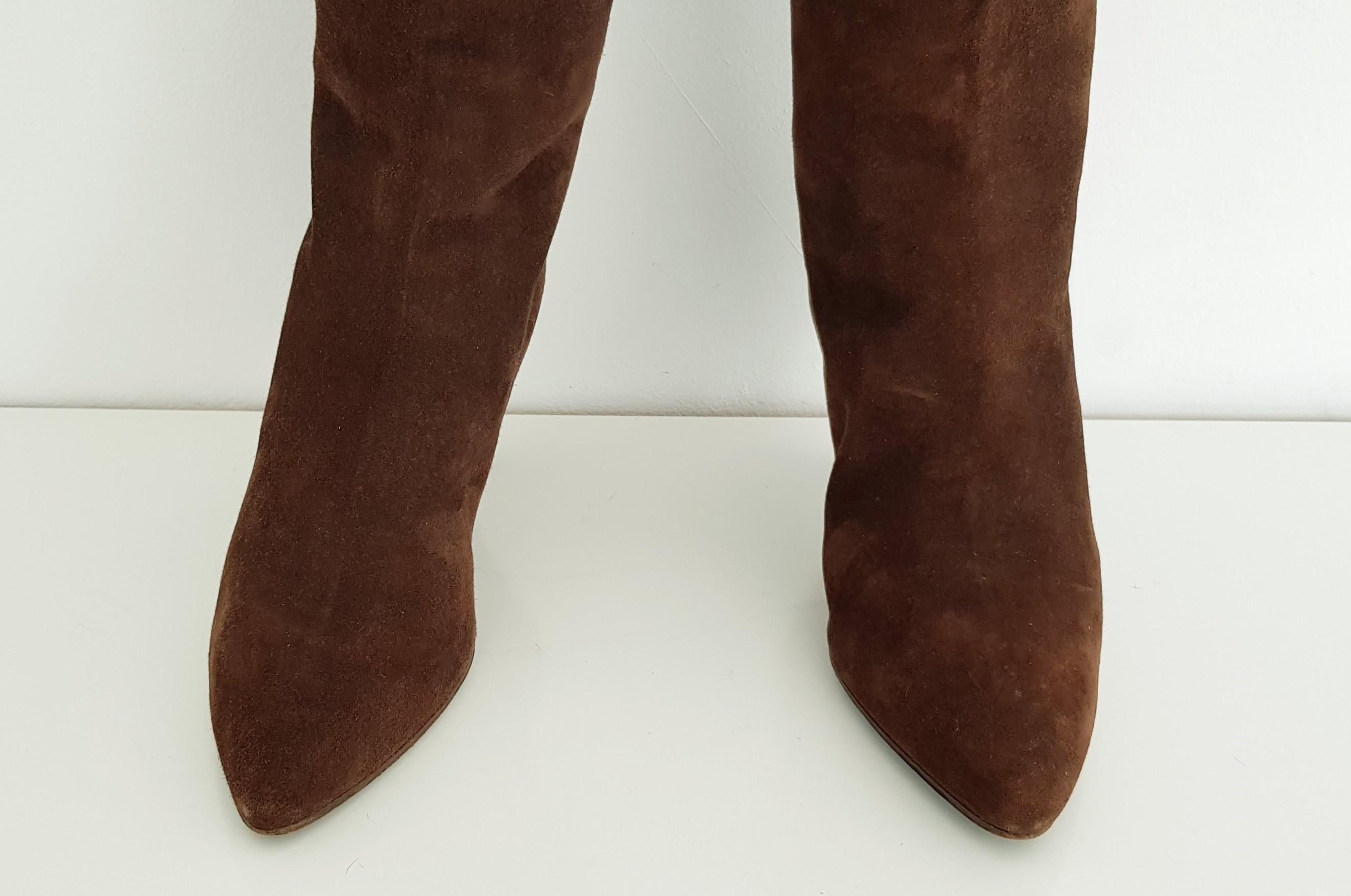 Maud Frizon Tall Brown Suede Boots - SIze 39 1/2 (59) For Sale 5