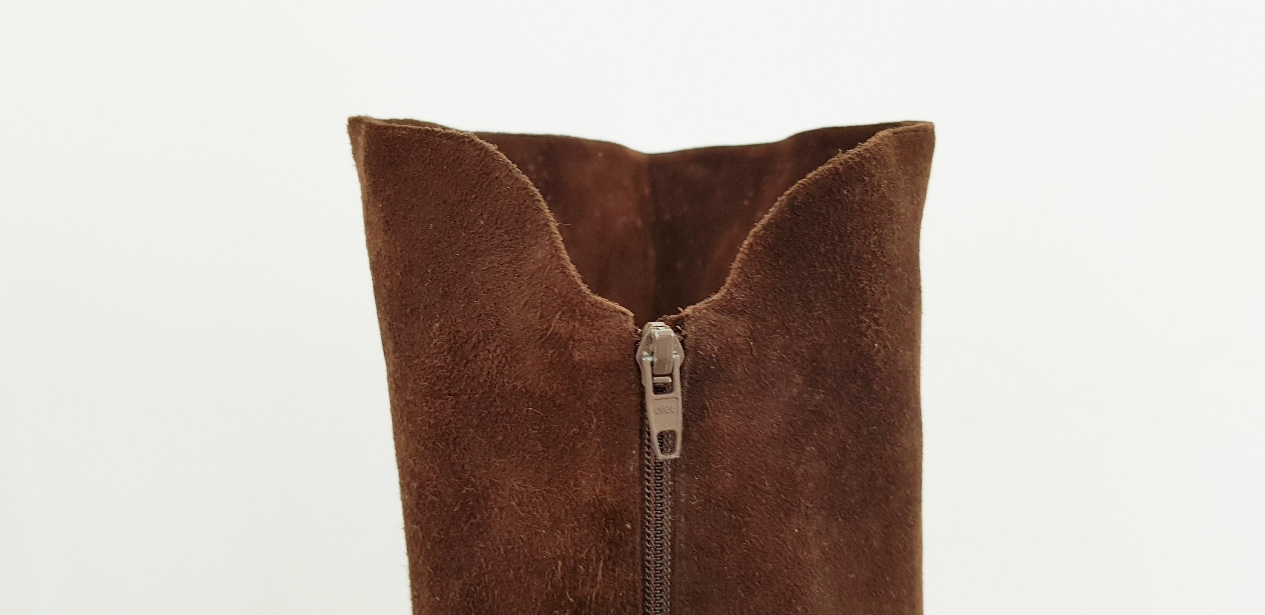 Maud Frizon Tall Brown Suede Boots - SIze 39 1/2 (59) For Sale 1