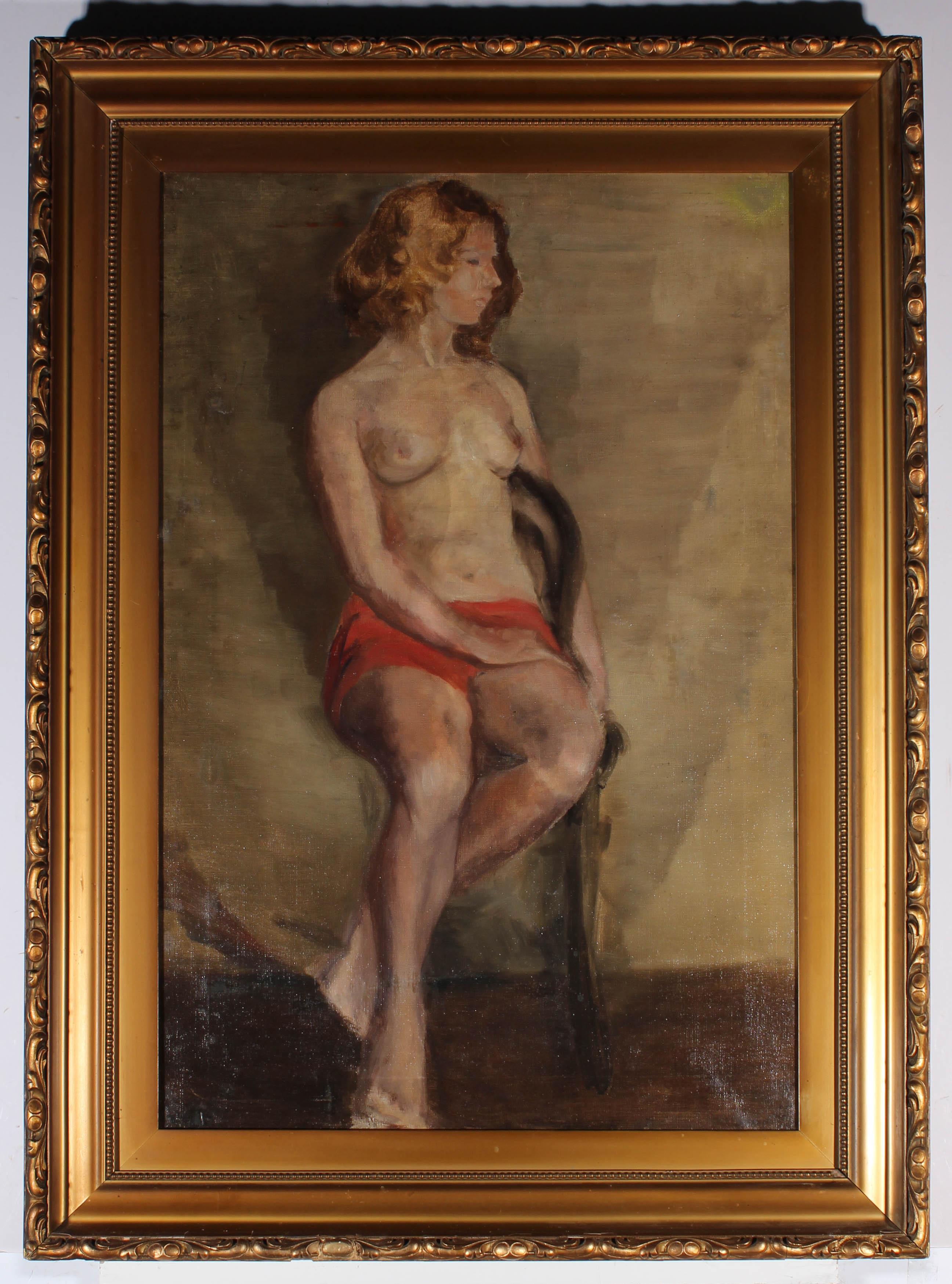 Maud Katherine Alicia Cecil (1904-1981) - Mid 20th Century Oil, Seated Nude 1