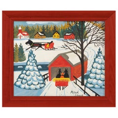 Used Maud Lewis 1975 Sleigh Ride in Winter Oil on panel