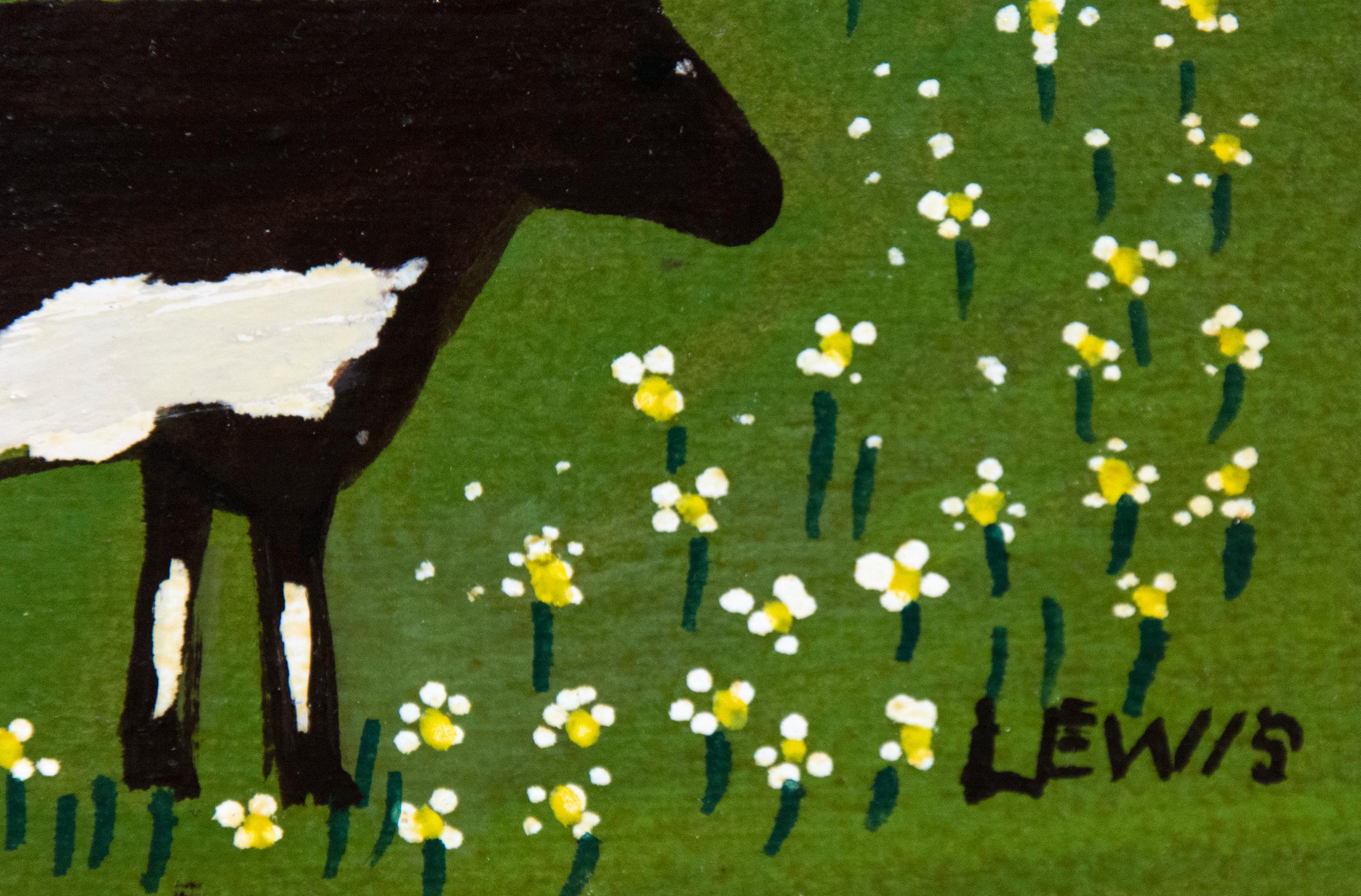 Kuh im Frühling (Braun), Landscape Painting, von Maud Lewis