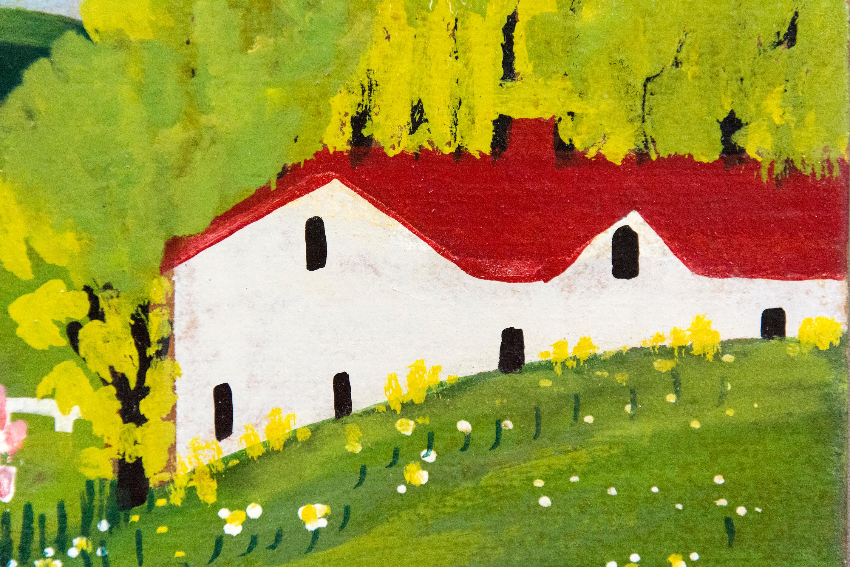 Cow in Springtime - Folk Art Painting by Maud Lewis