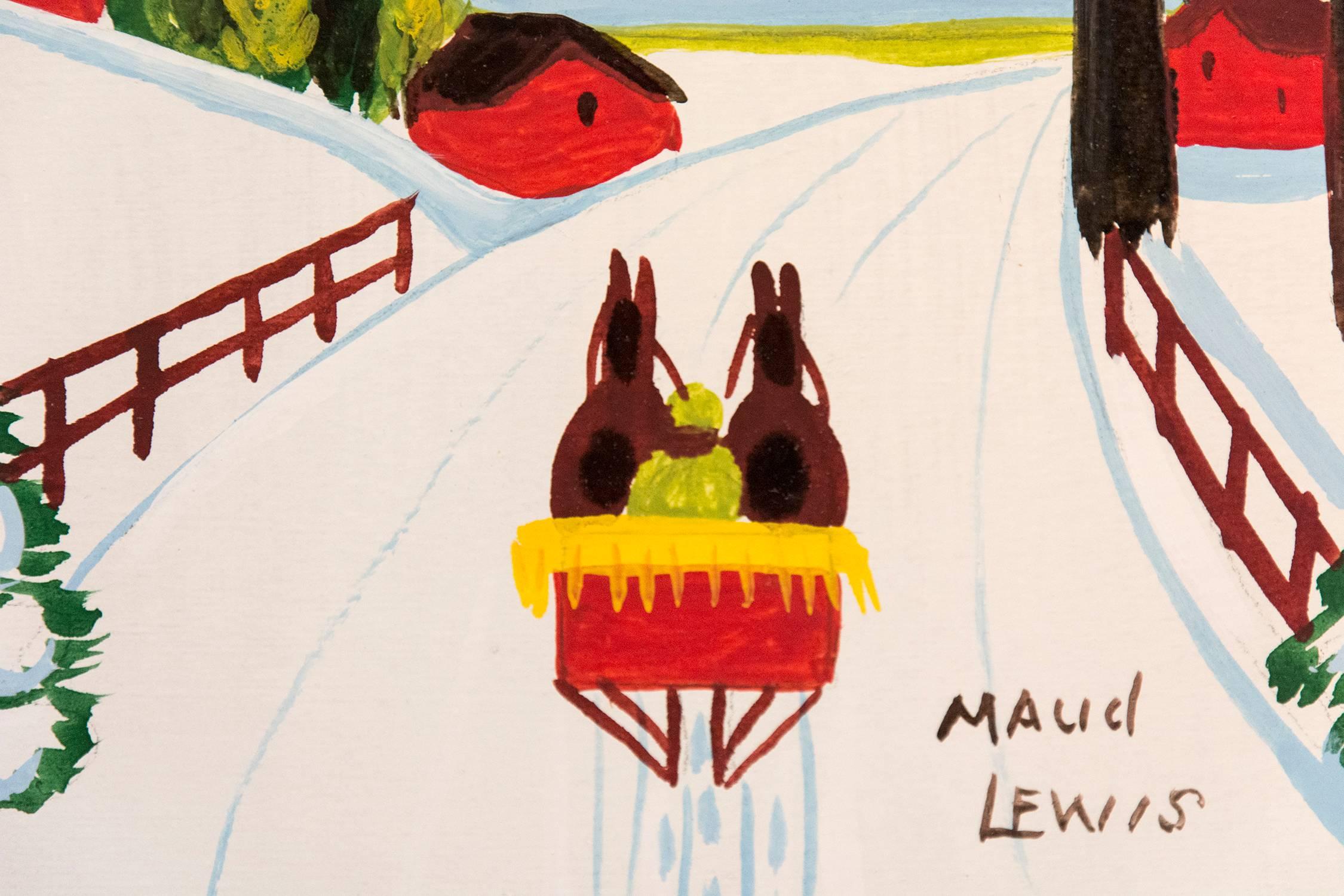 Sleigh - Painting by Maud Lewis
