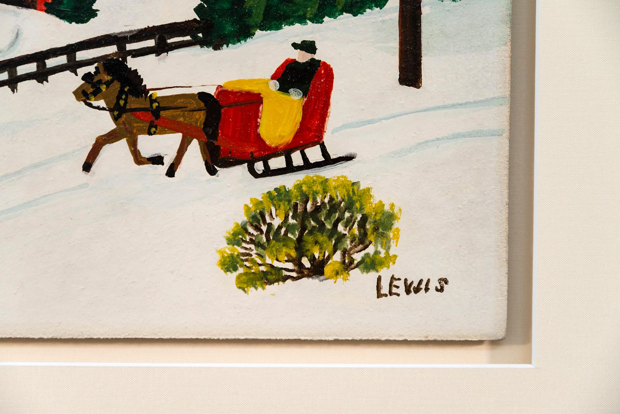 Dieses Volkskunstgemälde einer Winterszene von Maud Lewis zeigt einen Hund.

Die ikonischen Gemälde von Maud Lewis, der beliebten Volkskünstlerin aus Nova Scotia, deren fröhliche, farbenfrohe Kunstwerke in vielen Kunstsammlungen auf der ganzen Welt