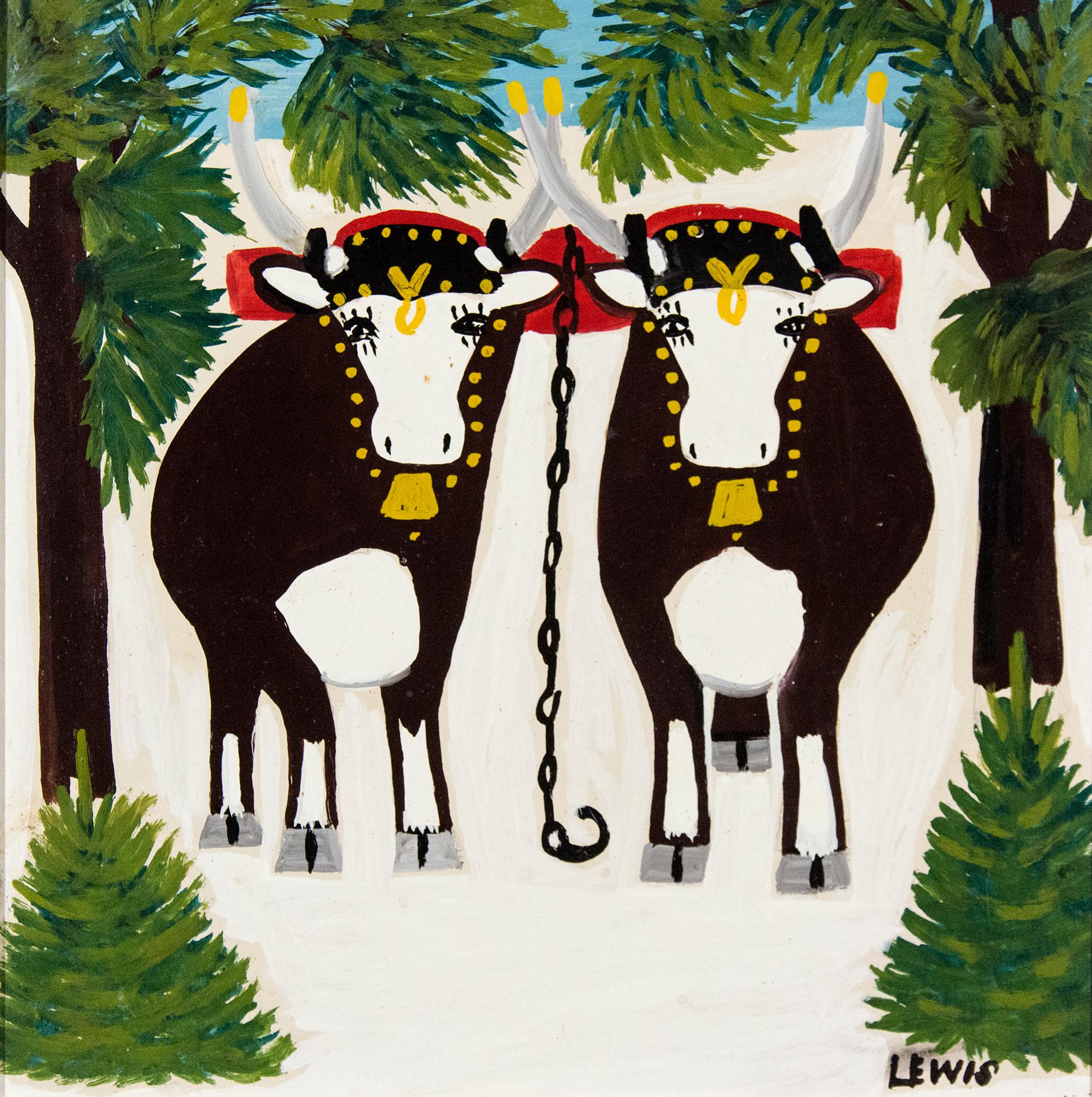 Two Oxen in Winter With Three Legs 1