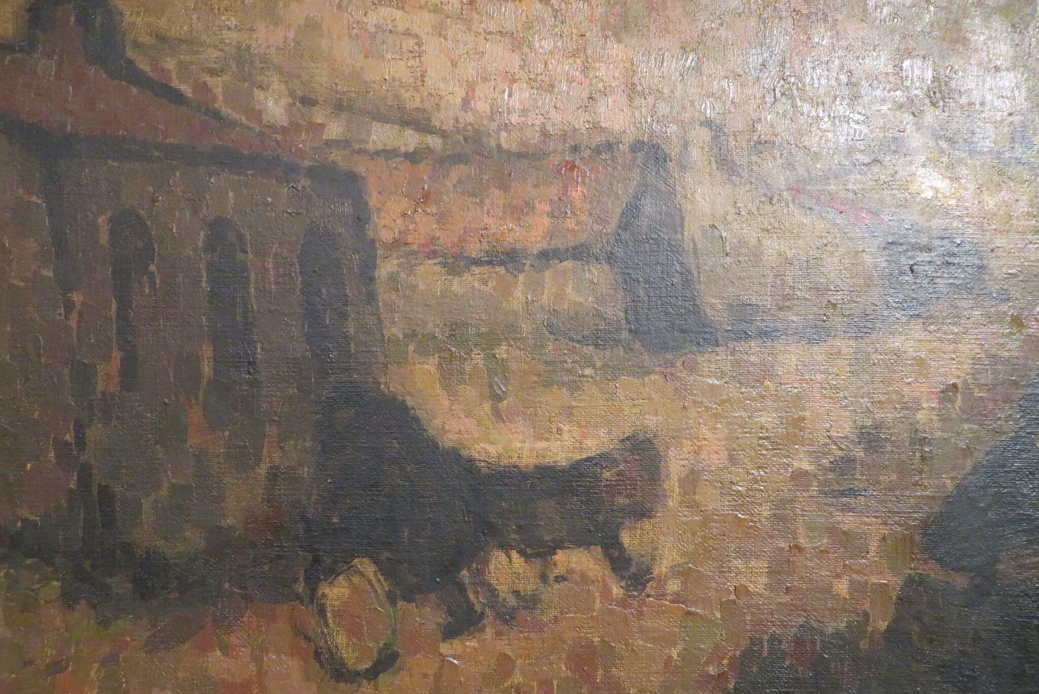 Gran óleo figurativo expresionista original del artista inglés c.1960s - Painting Posimpresionista de Maud Mariota Bosanquet