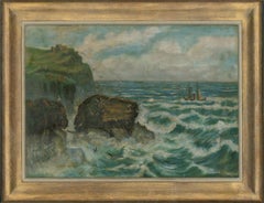 Maude Barnett - Framed Early 20th Century Oil, The Gull Flock, Cornwall