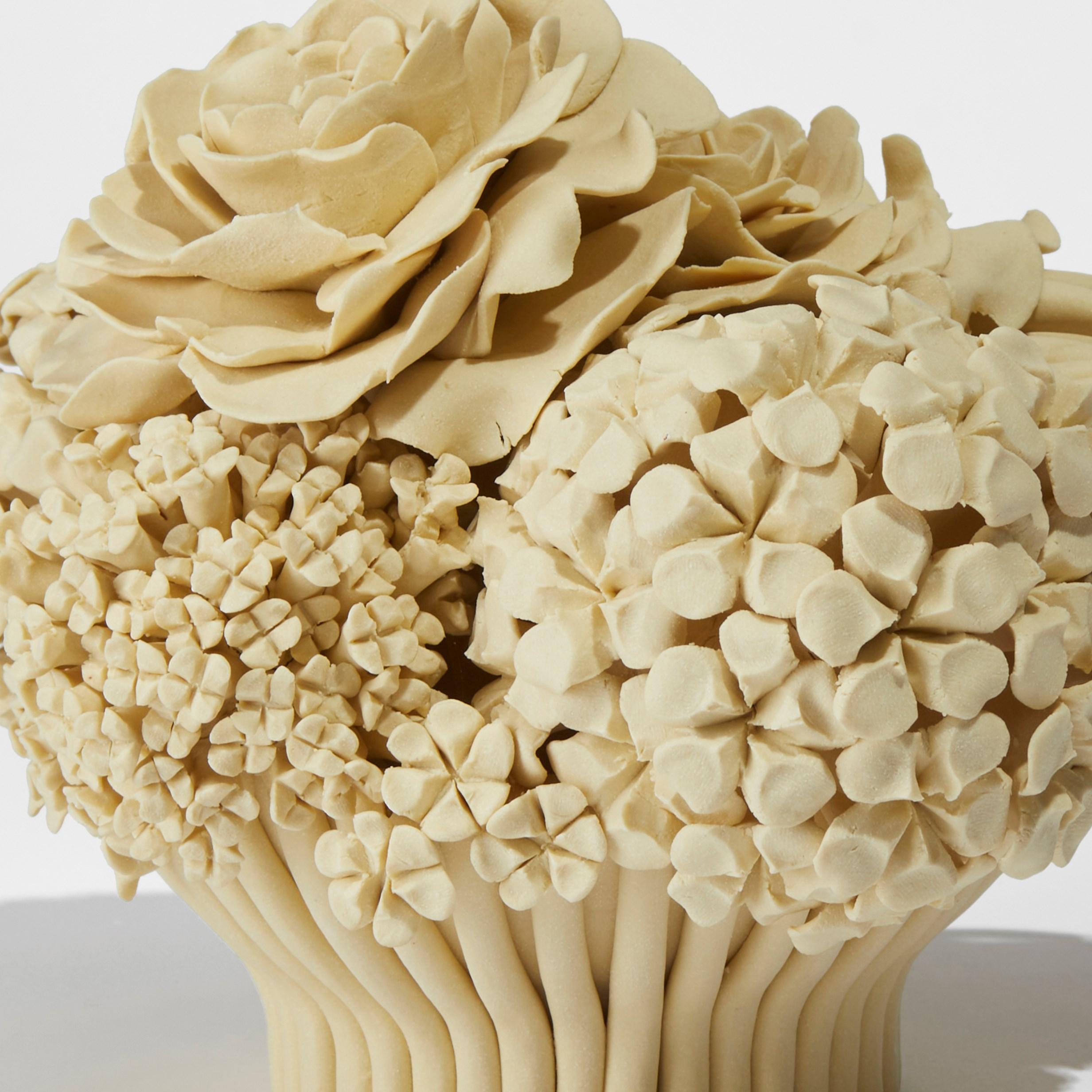 Hand-Crafted Maude, Primrose Yellow Porcelain Floral Sculptural Centrepiece by Vanessa Hogge