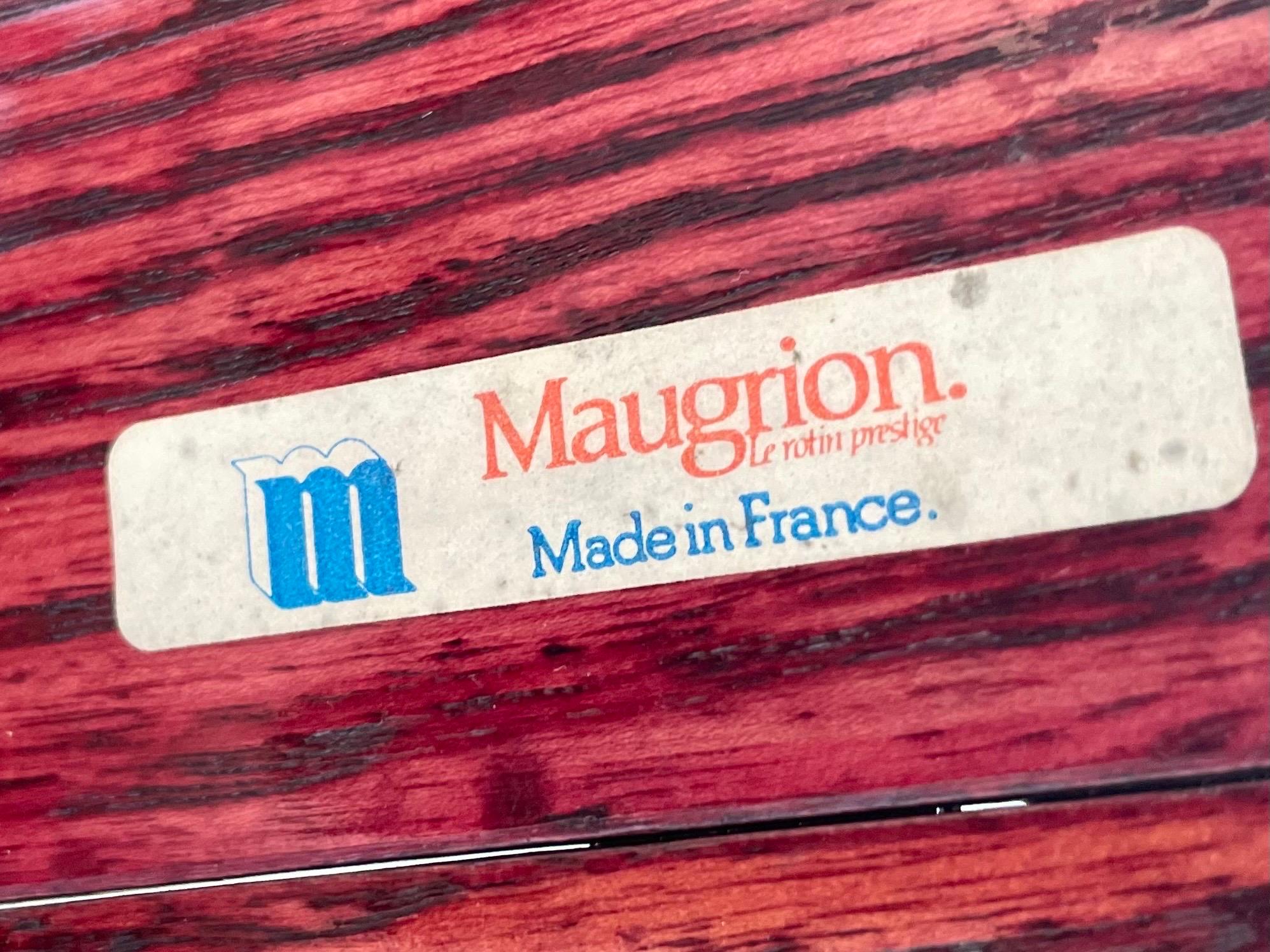 Fin du 20e siècle Console ou table de salle à manger en rotin Maugrion Mid-Century  en vente