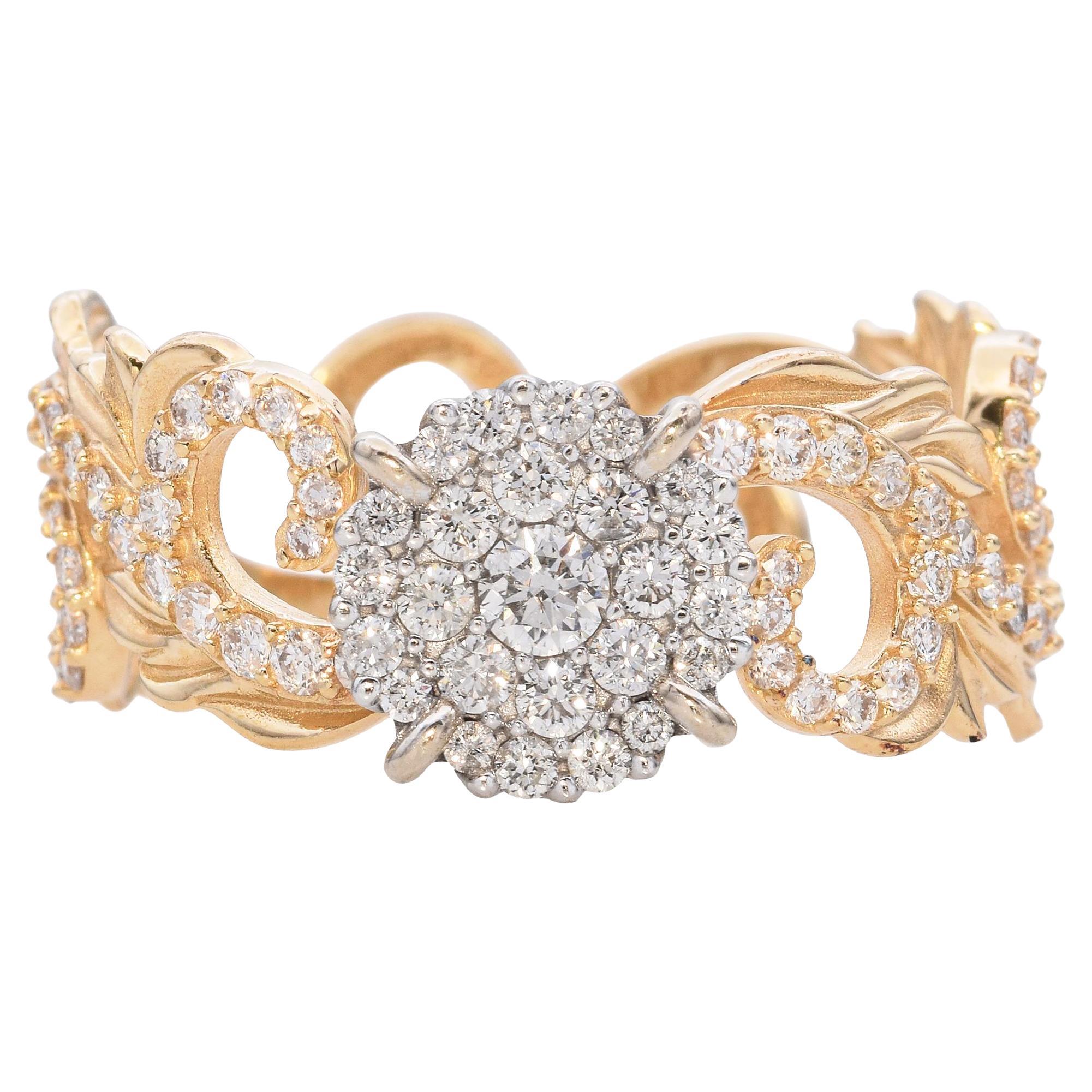 Maui Divers 14k Yellow Gold Pave Diamond Ring