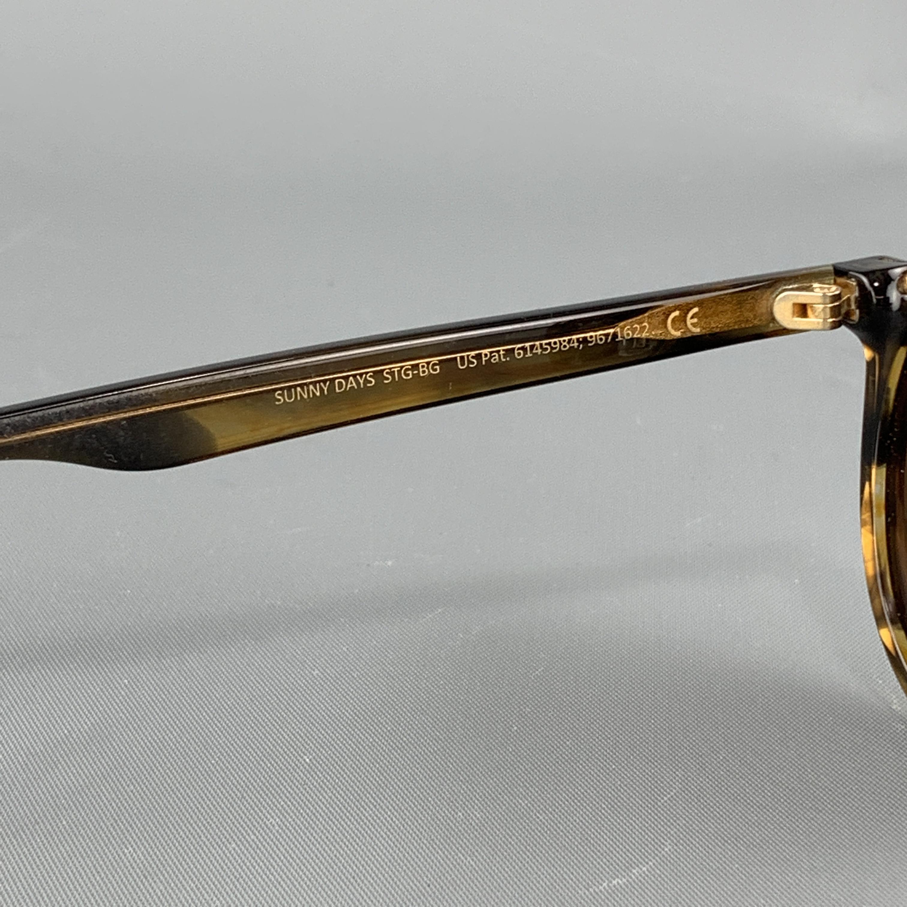 Men's MAUI JIM Brown Tortoiseshell Acetate & Gold Tone Metal Sunglasses